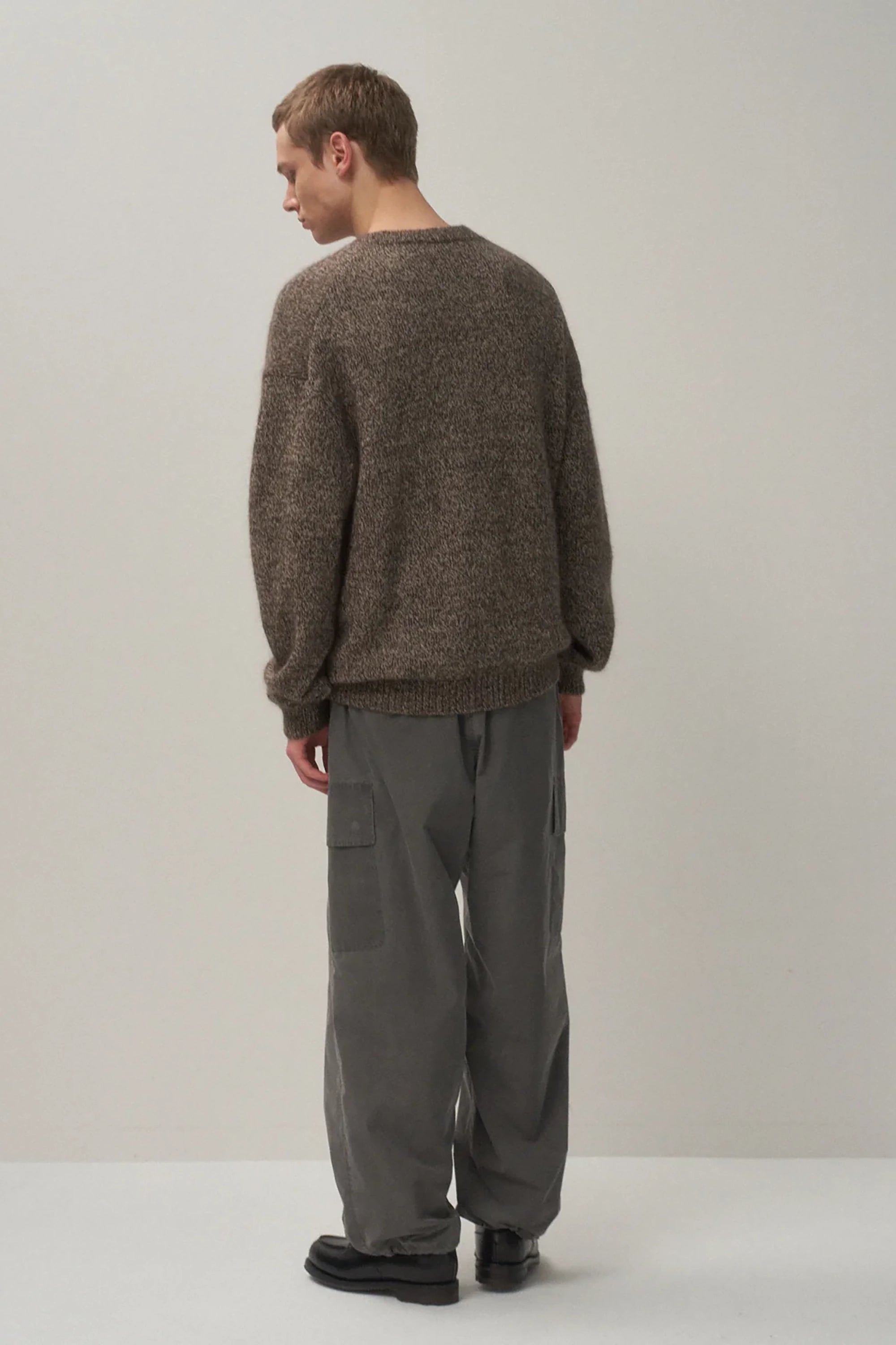 Brown Wool Alpaca Crewneck Sweater
