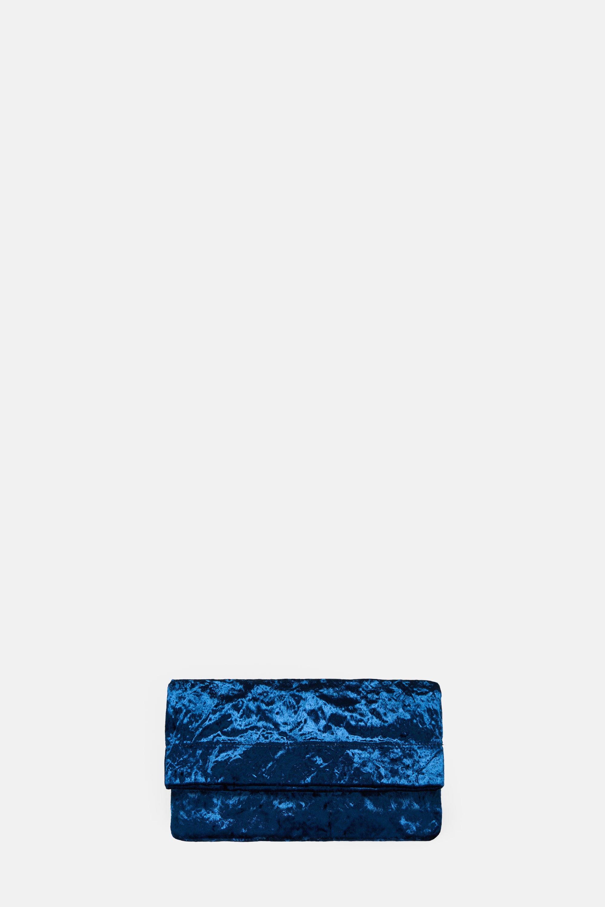 Dark Blue Velvet Flap Bag