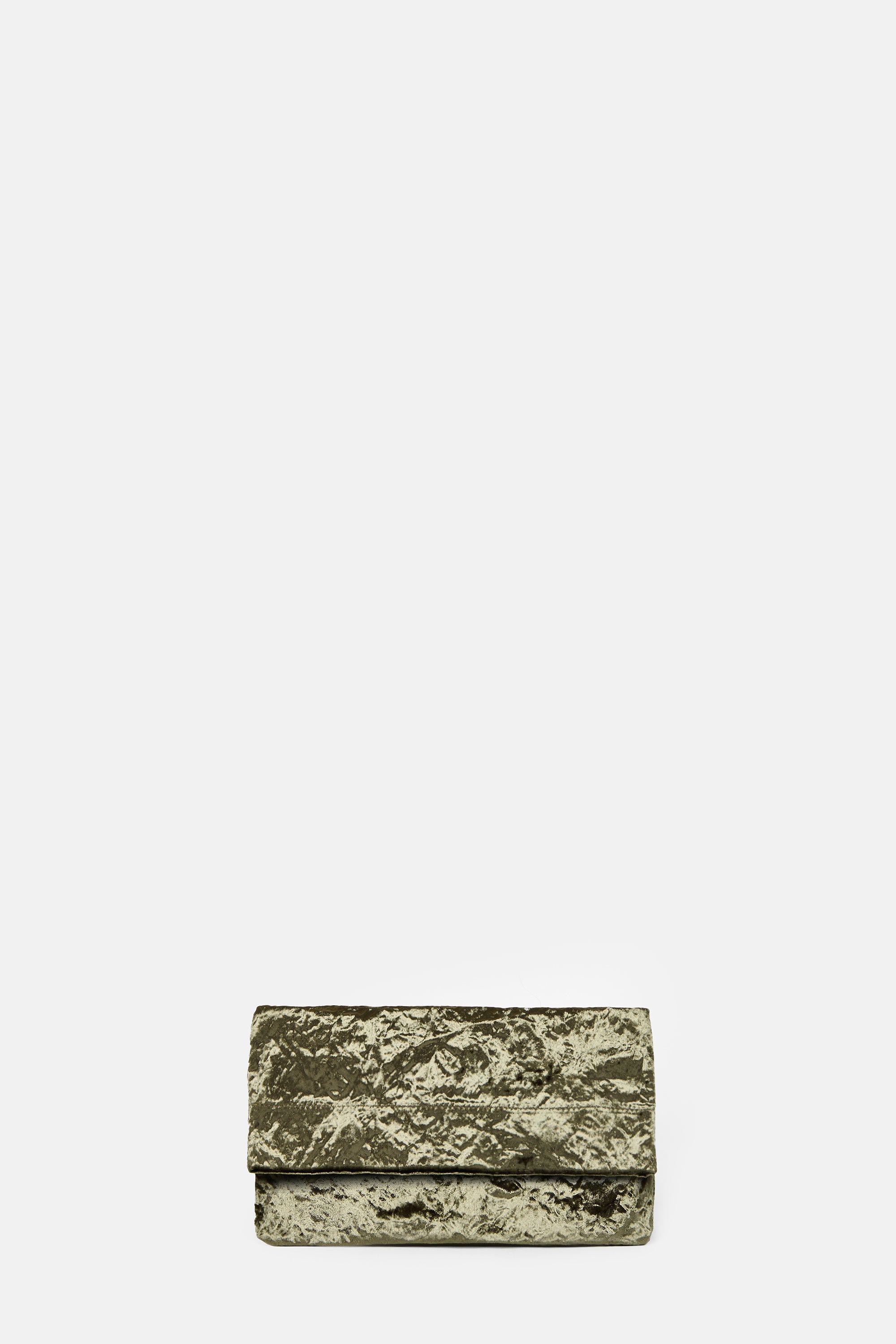 Khaki Velvet Flap Bag