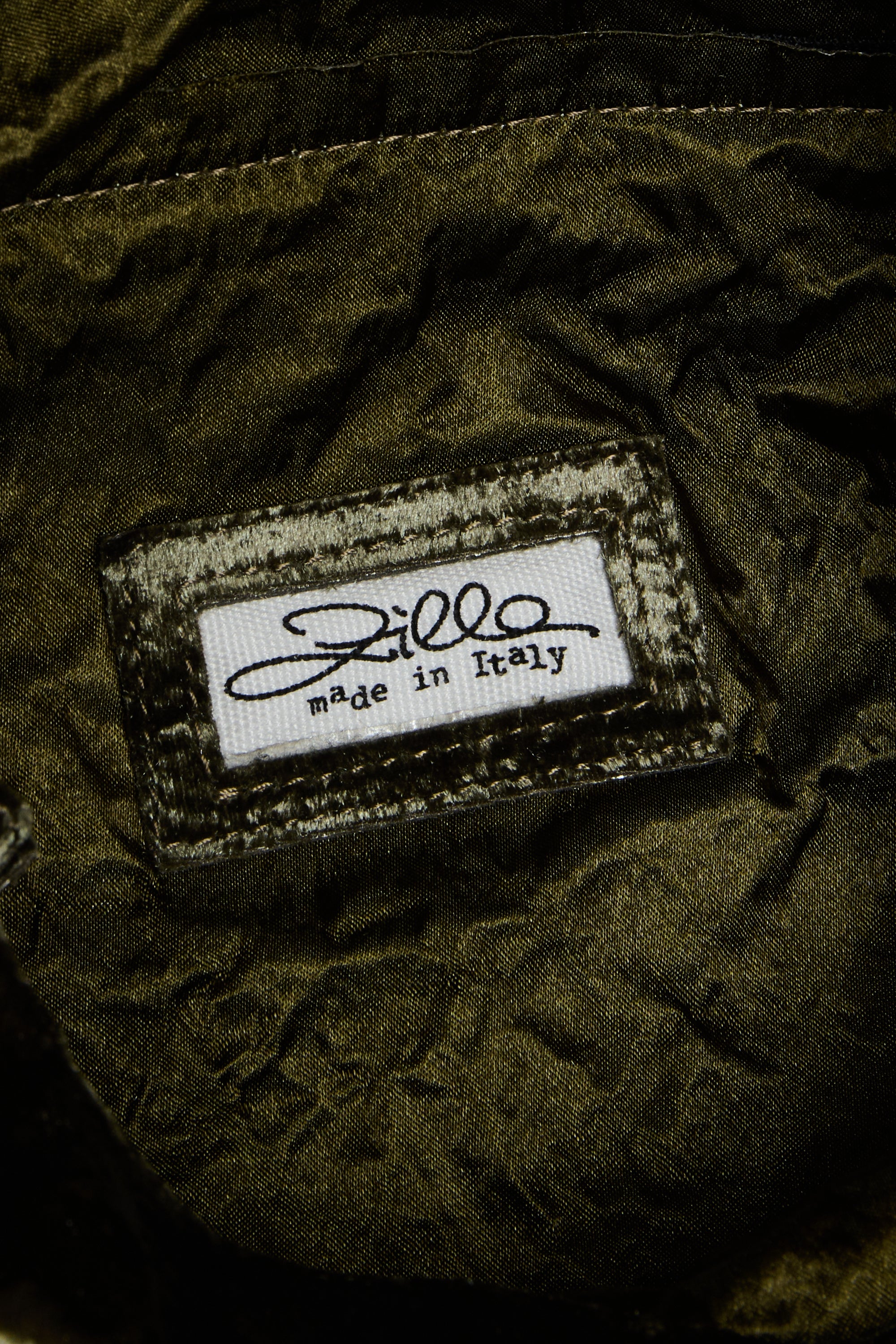 Khaki Velvet Flap Bag