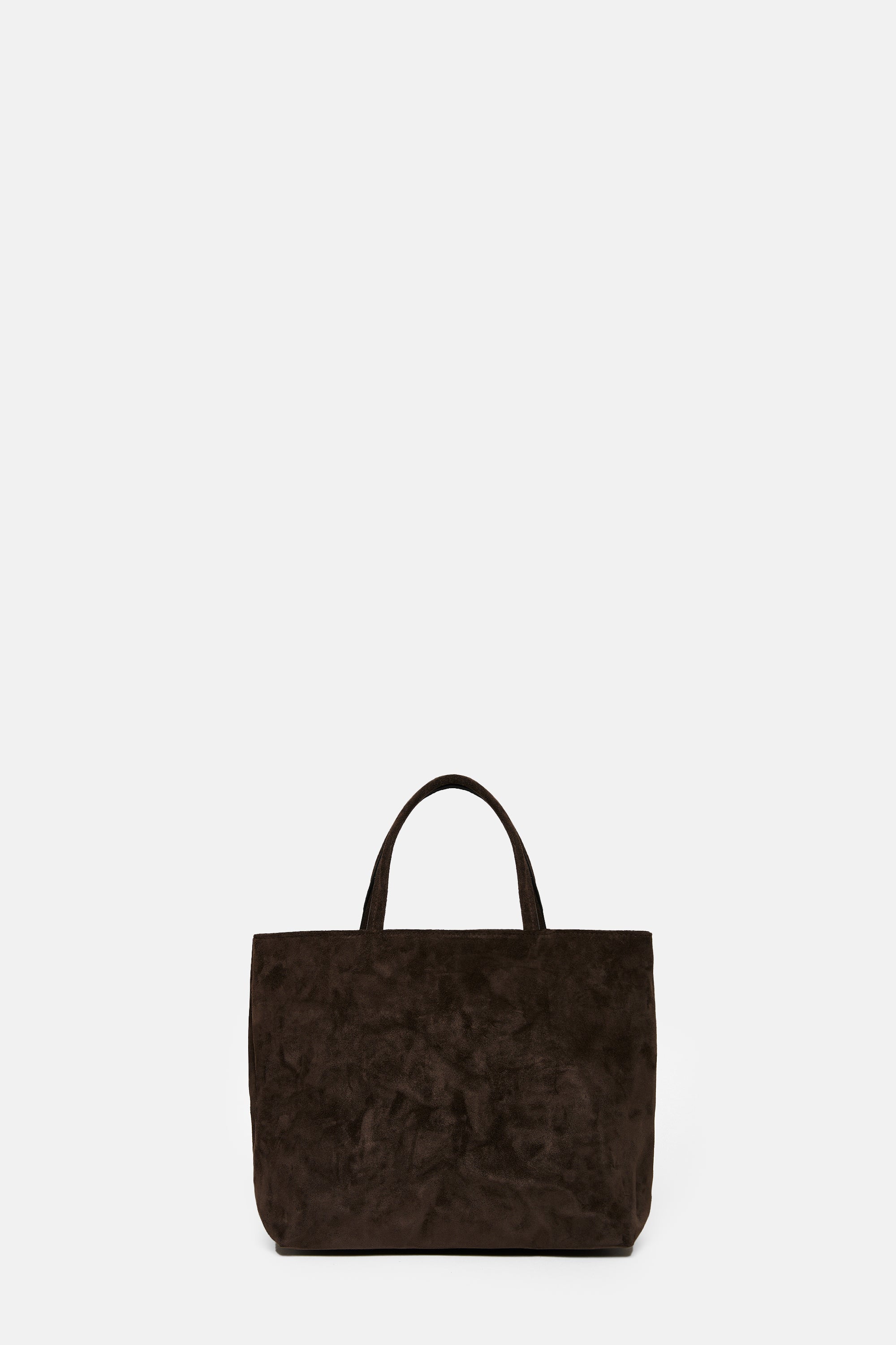 Dark Brown Suede Leather Mini City Shopper