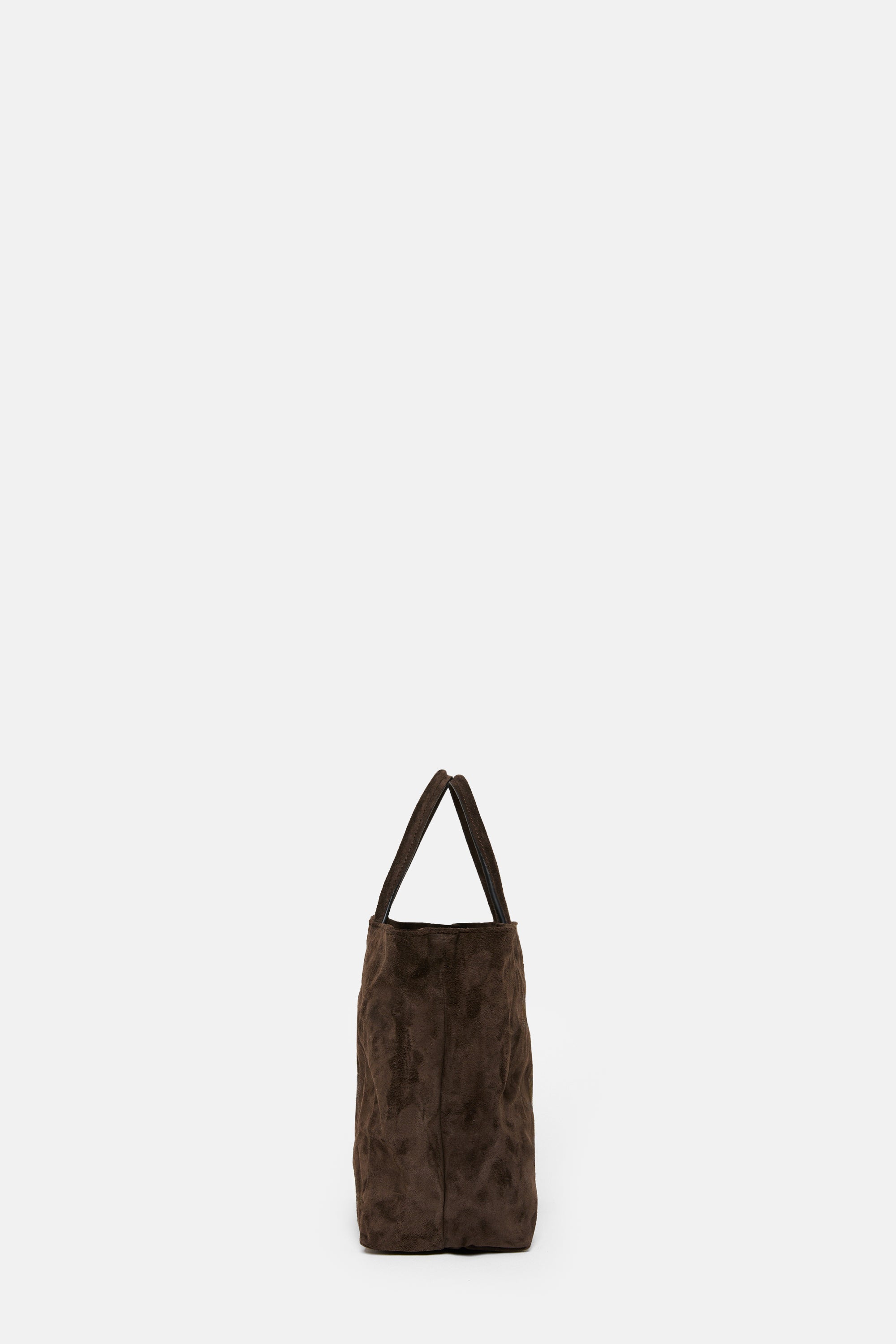 Dark Brown Suede Leather Mini City Shopper