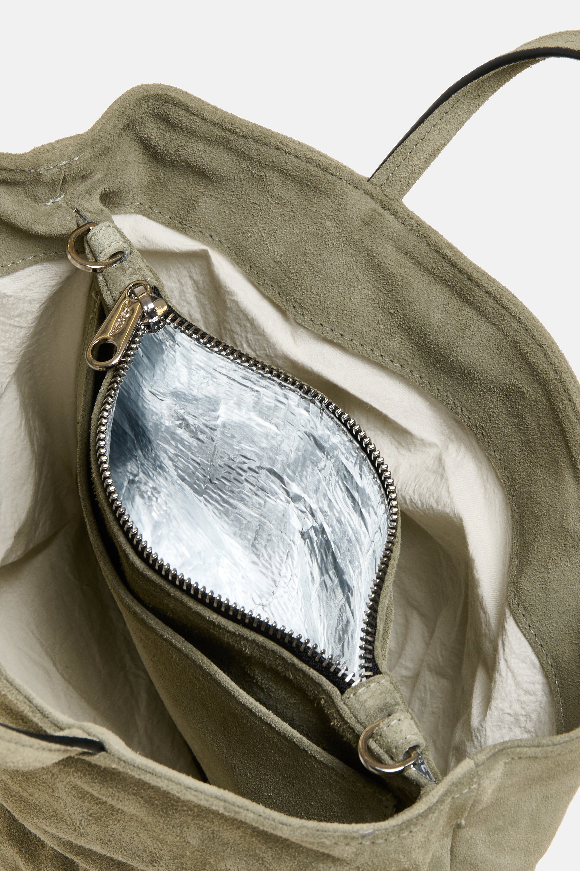 Moss Suede Leather Mini City Shopper