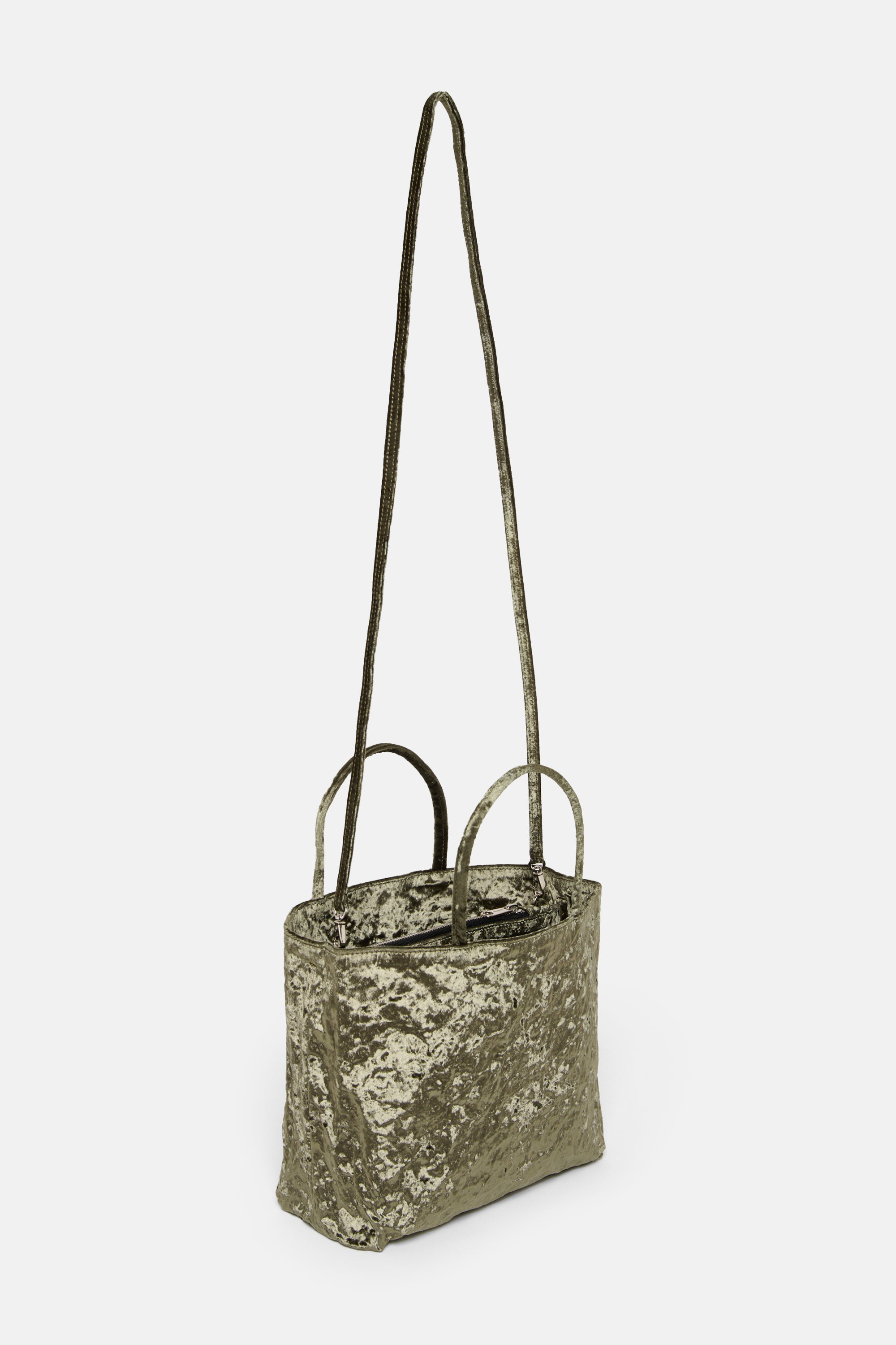 Khaki Velvet Mini City Shopper