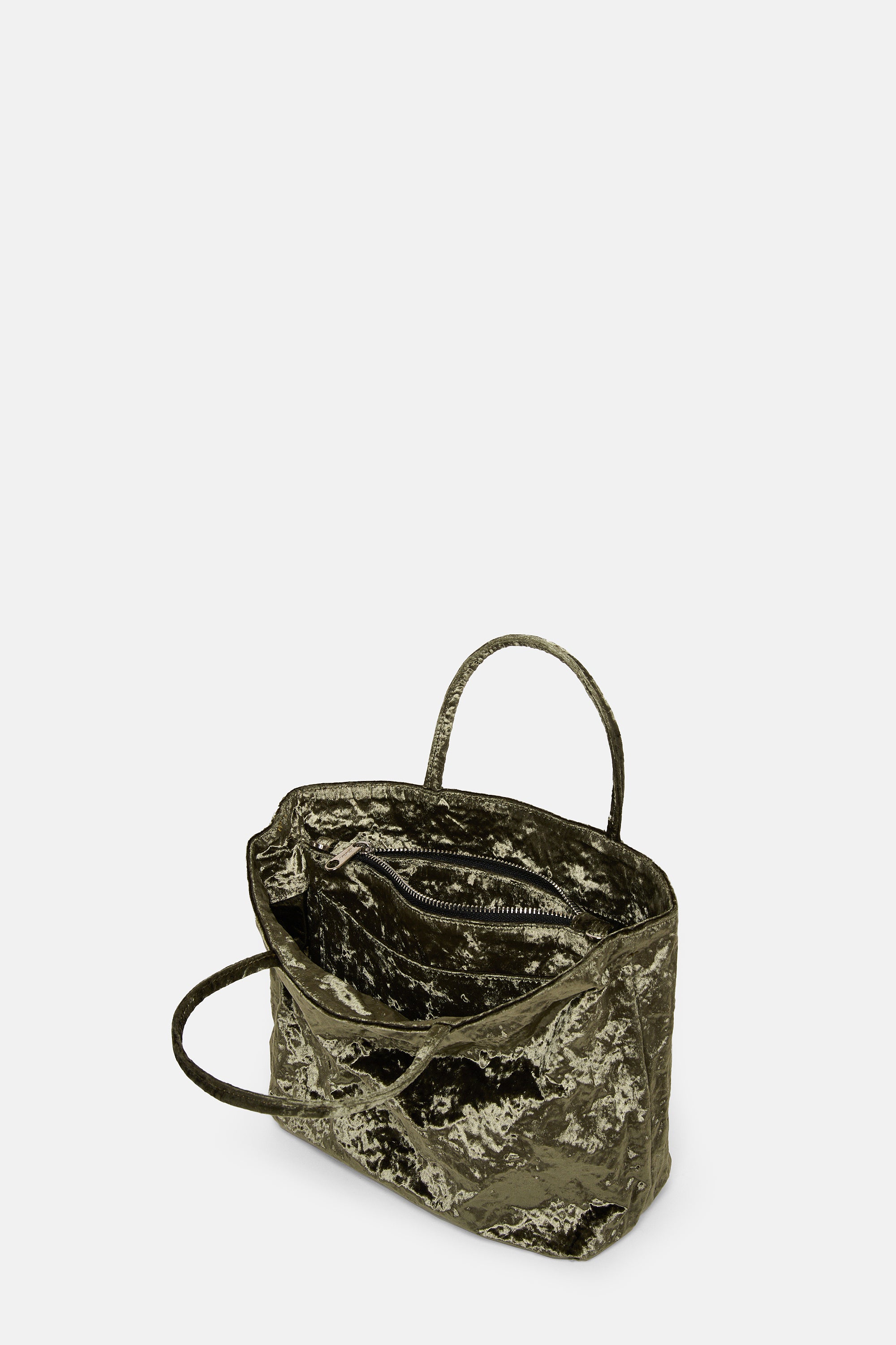 Khaki Velvet Mini City Shopper