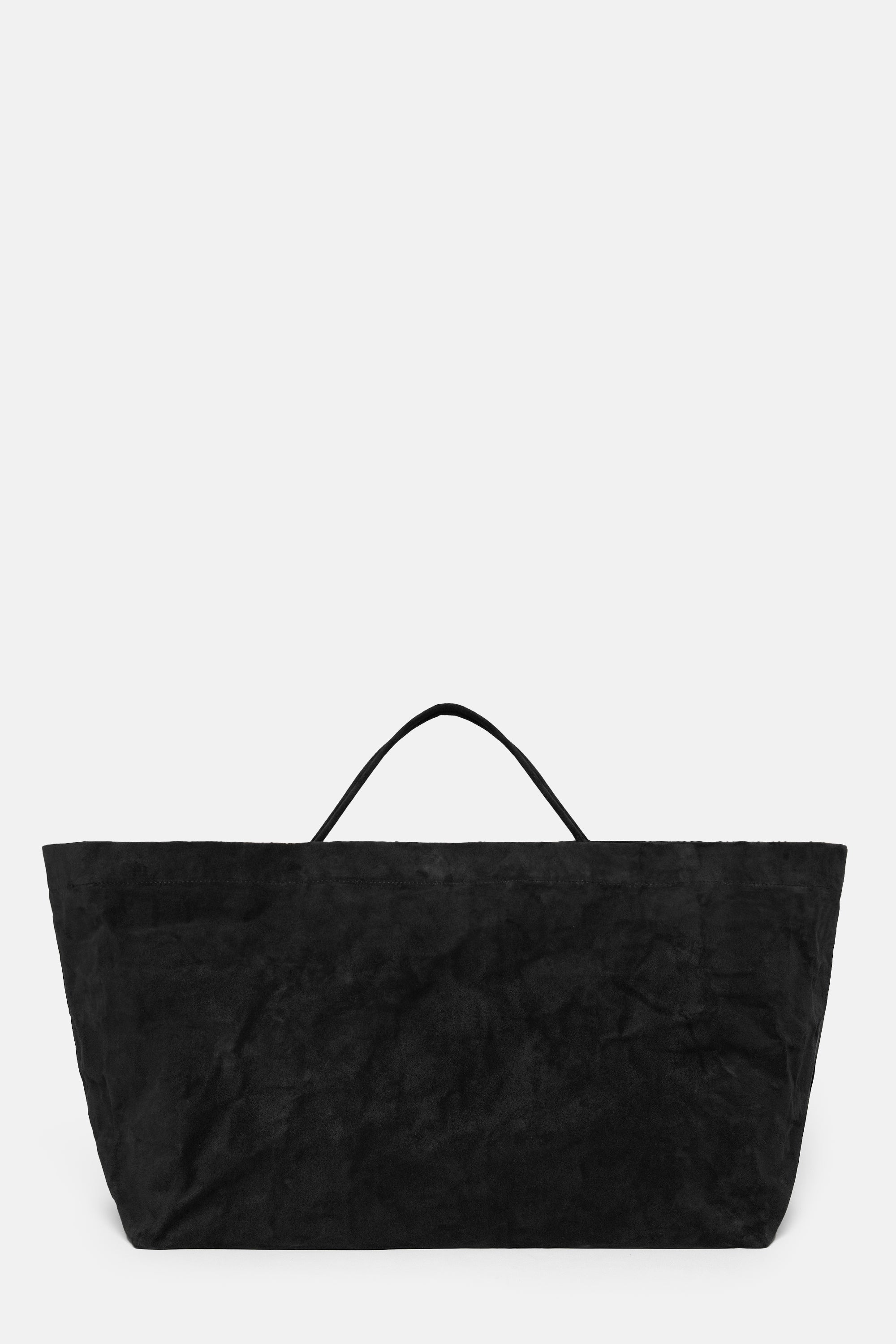 Black Suede Leather Maxi Basket