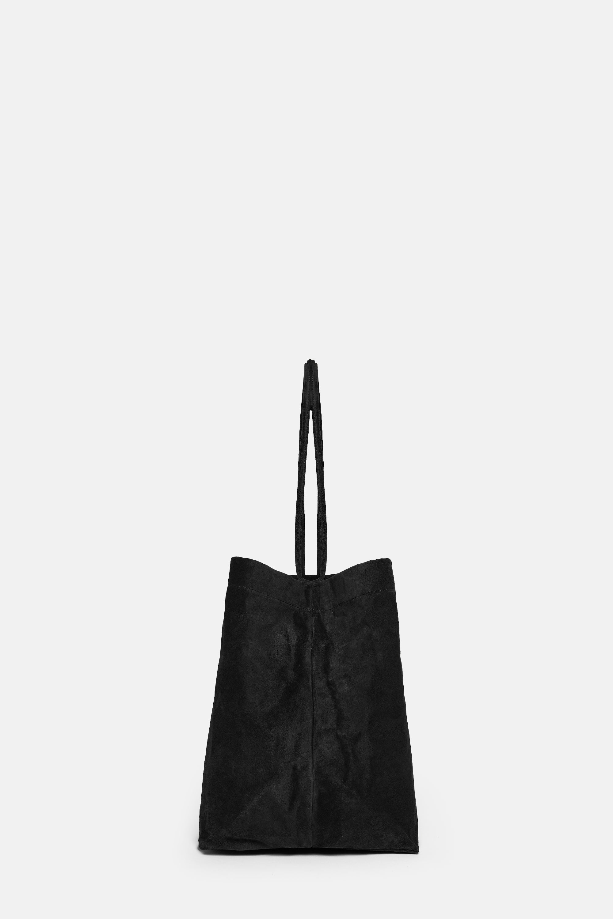 Black Suede Leather Maxi Basket