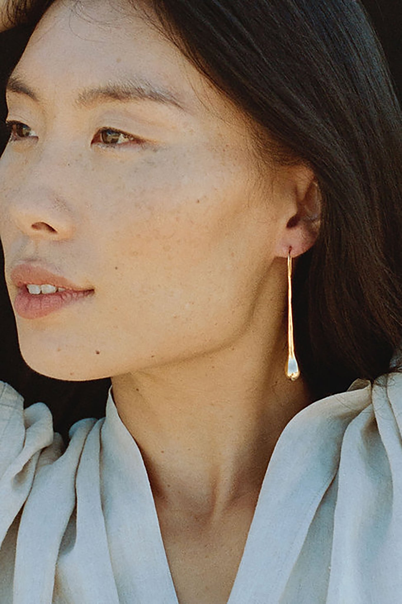 Gold Crack On Tears Earrings