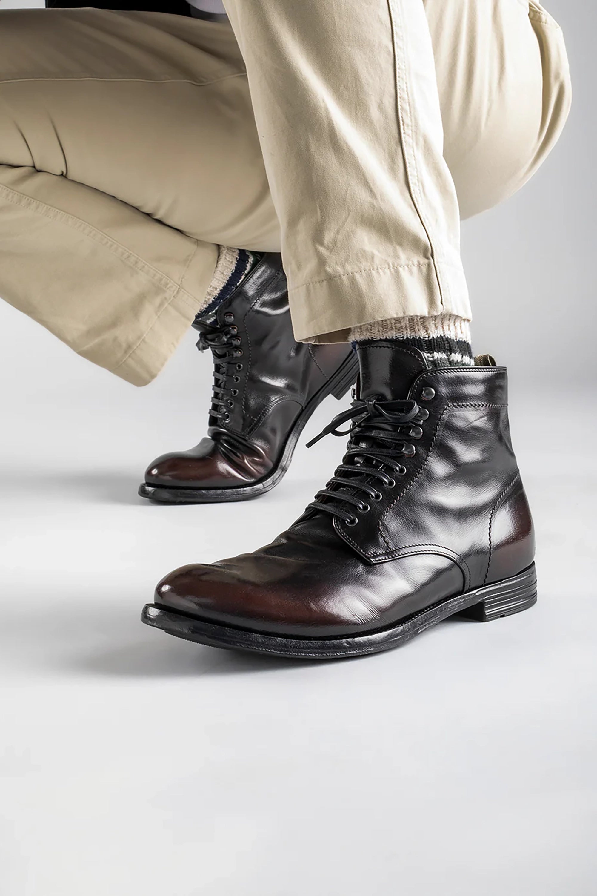 Black Leather Anatomia Ankle Boots