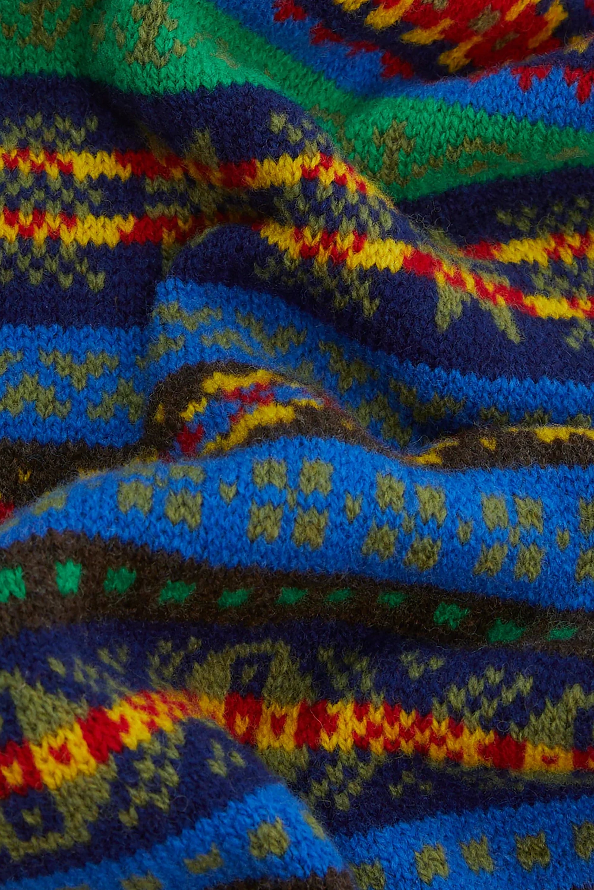 Blue Fair Isle Lambswool Scarf