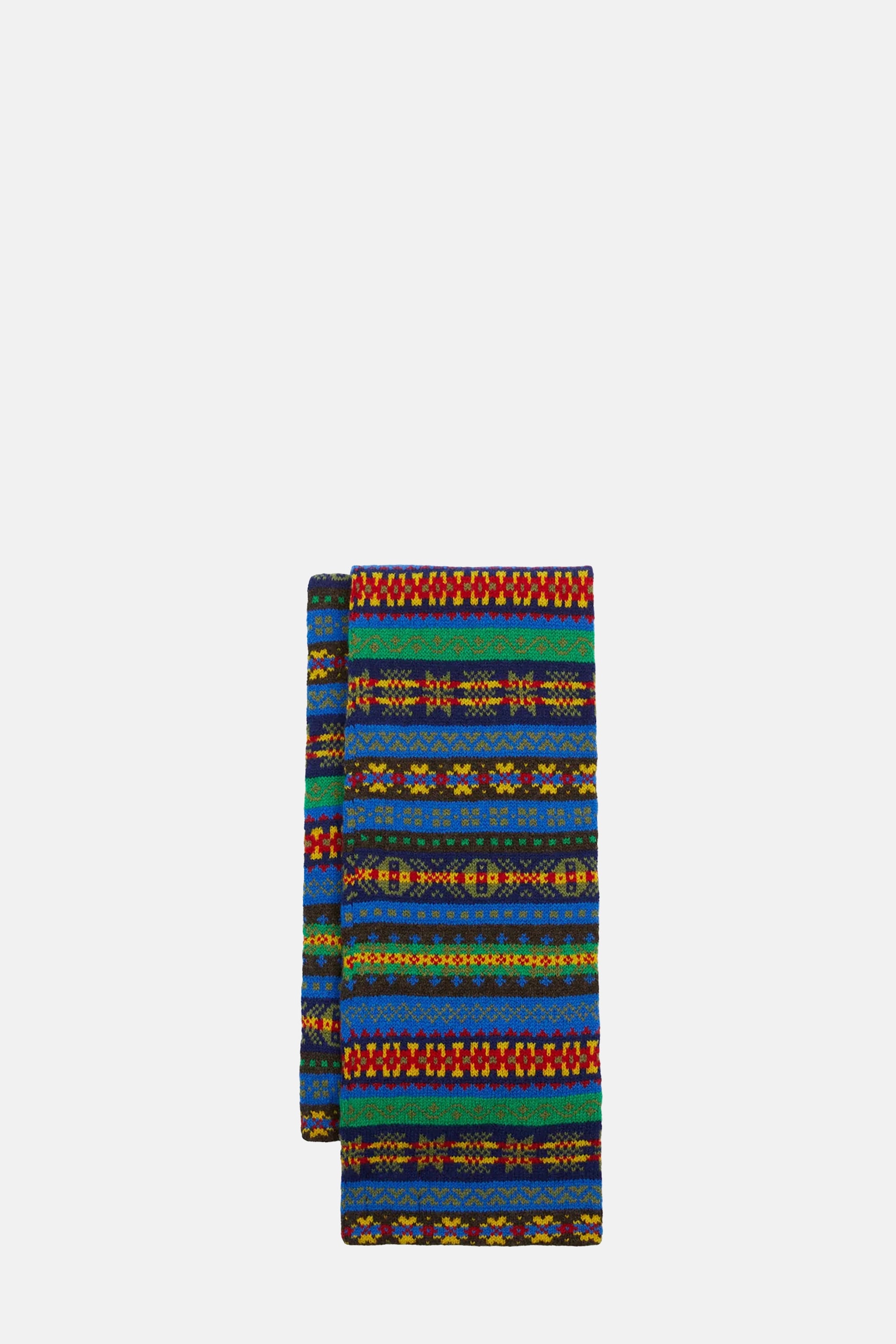 Blue Fair Isle Lambswool Scarf