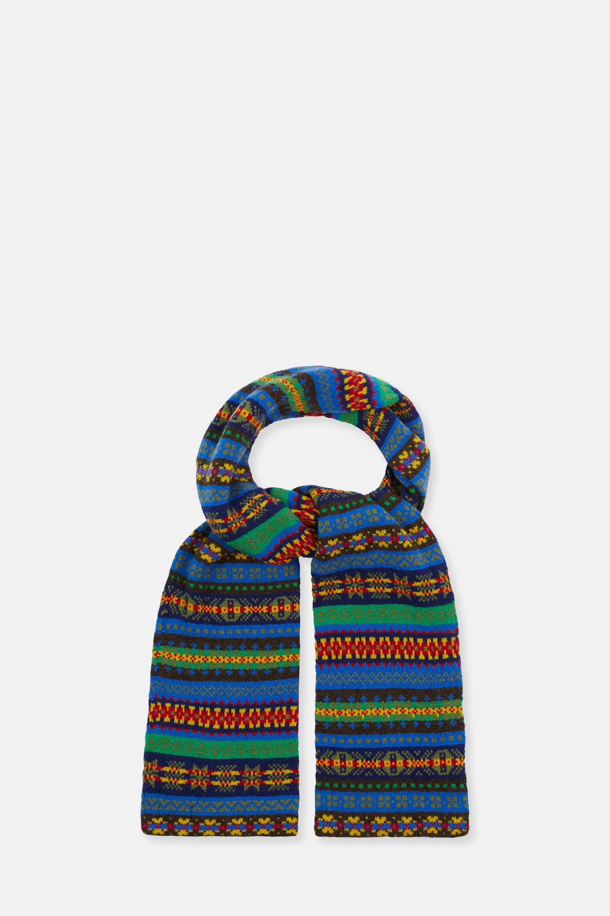 Blue Fair Isle Lambswool Scarf