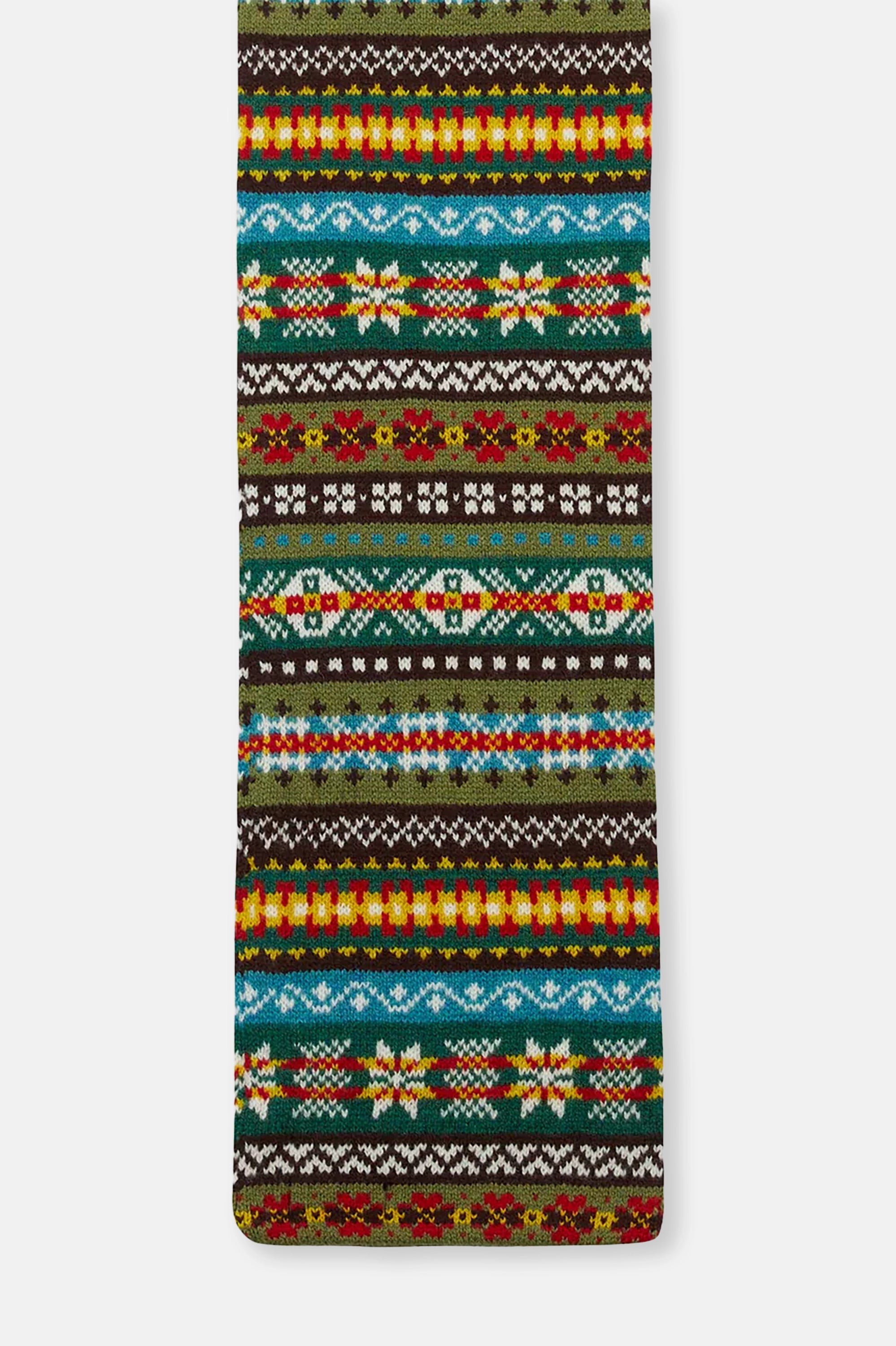 Green Fair Isle Lambswool Scarf