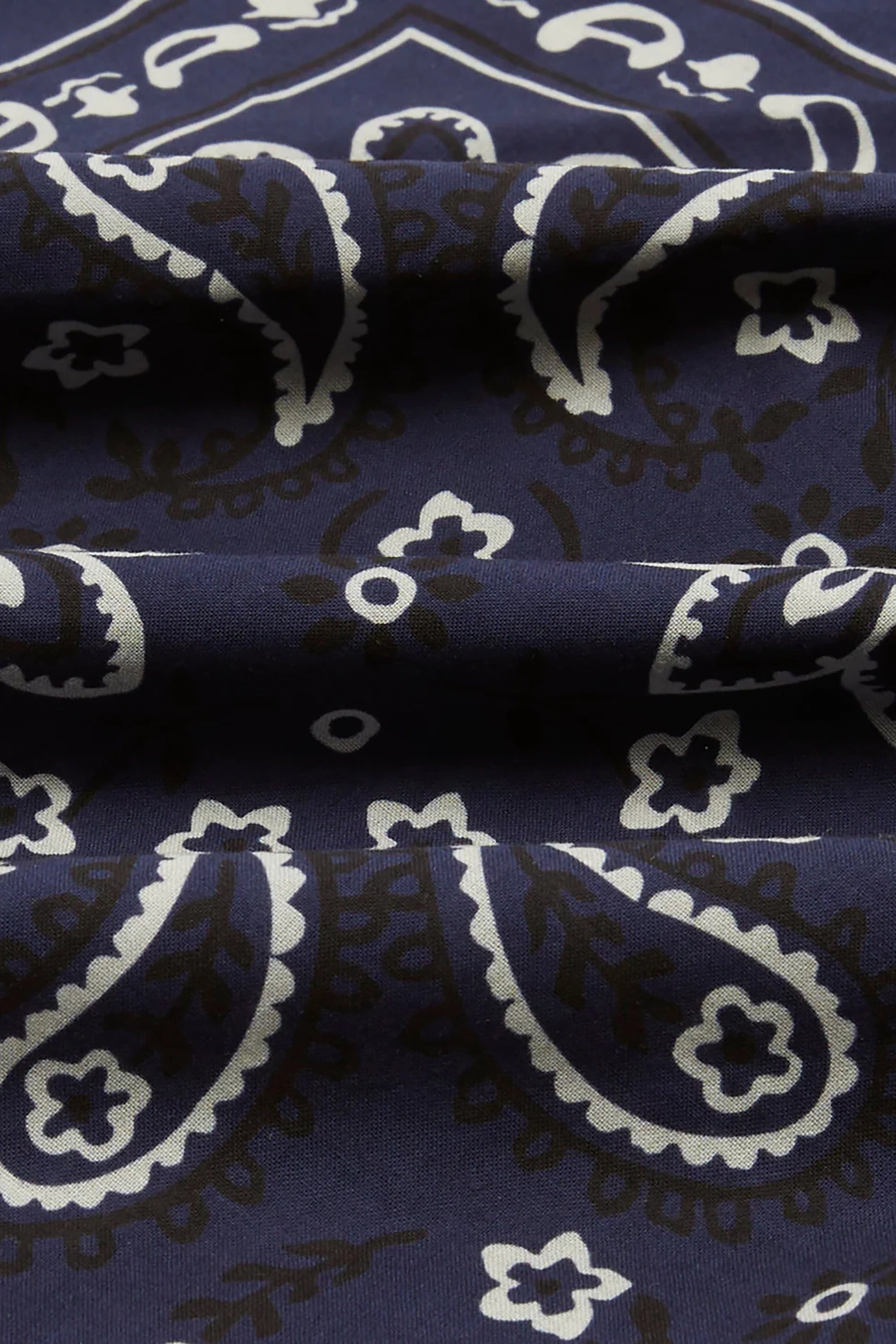 Navy Paisley Print Cotton Bandana