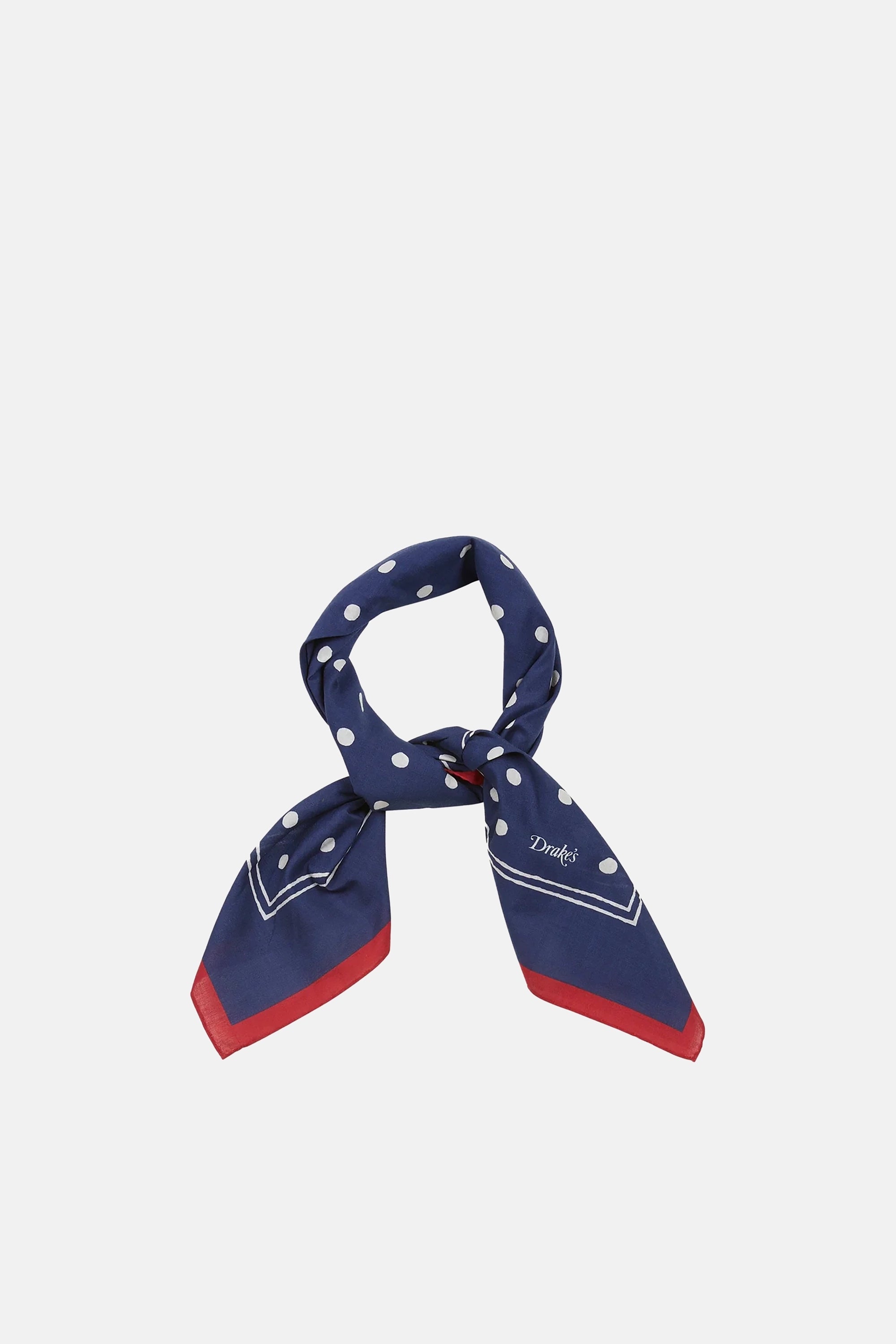 Navy Polka Dot Print Bandana
