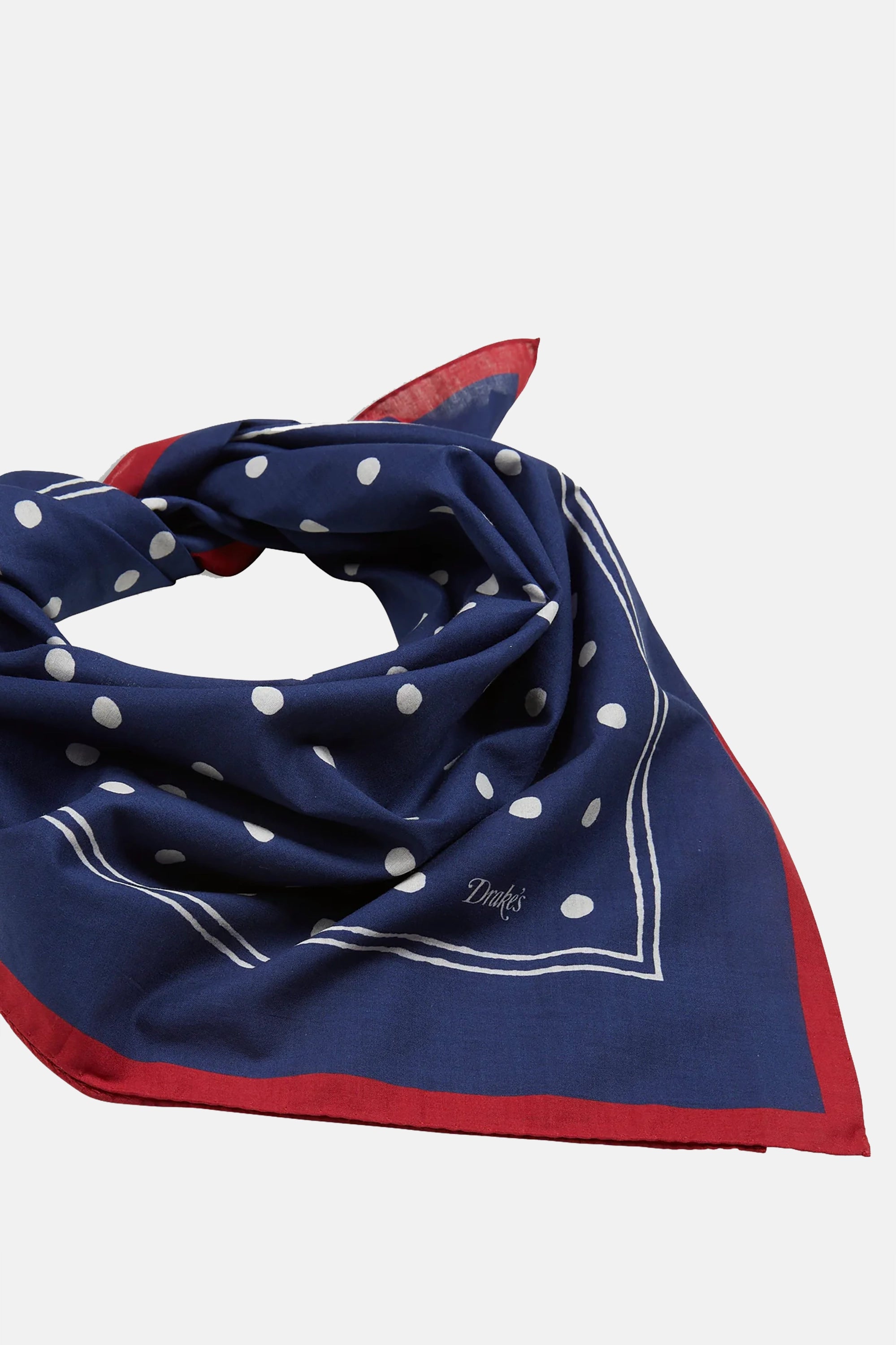 Navy Polka Dot Print Bandana