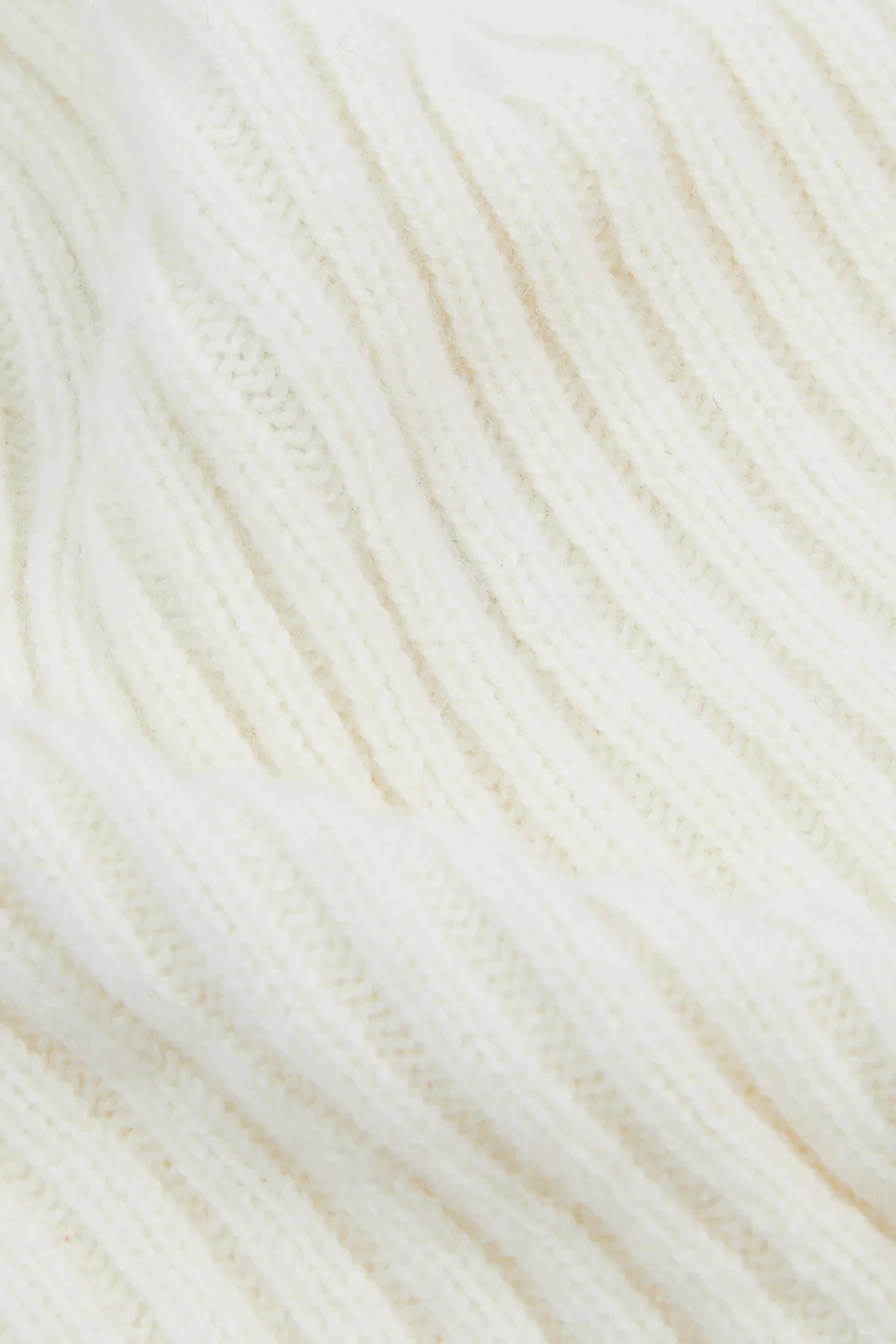 Ecru Lambswool Ribbed Knit Cap