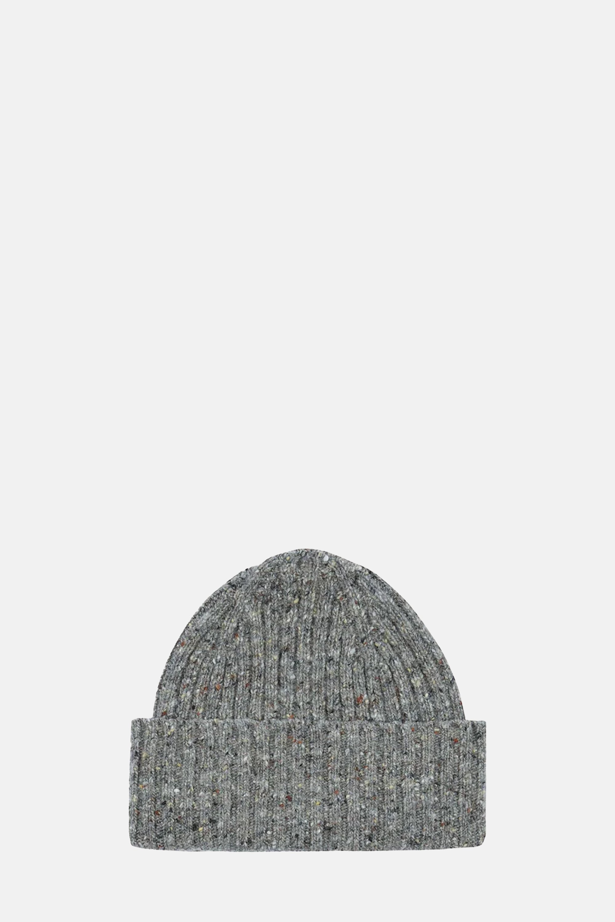 Light Grey Donegal Ribbed Merino Knit Cap