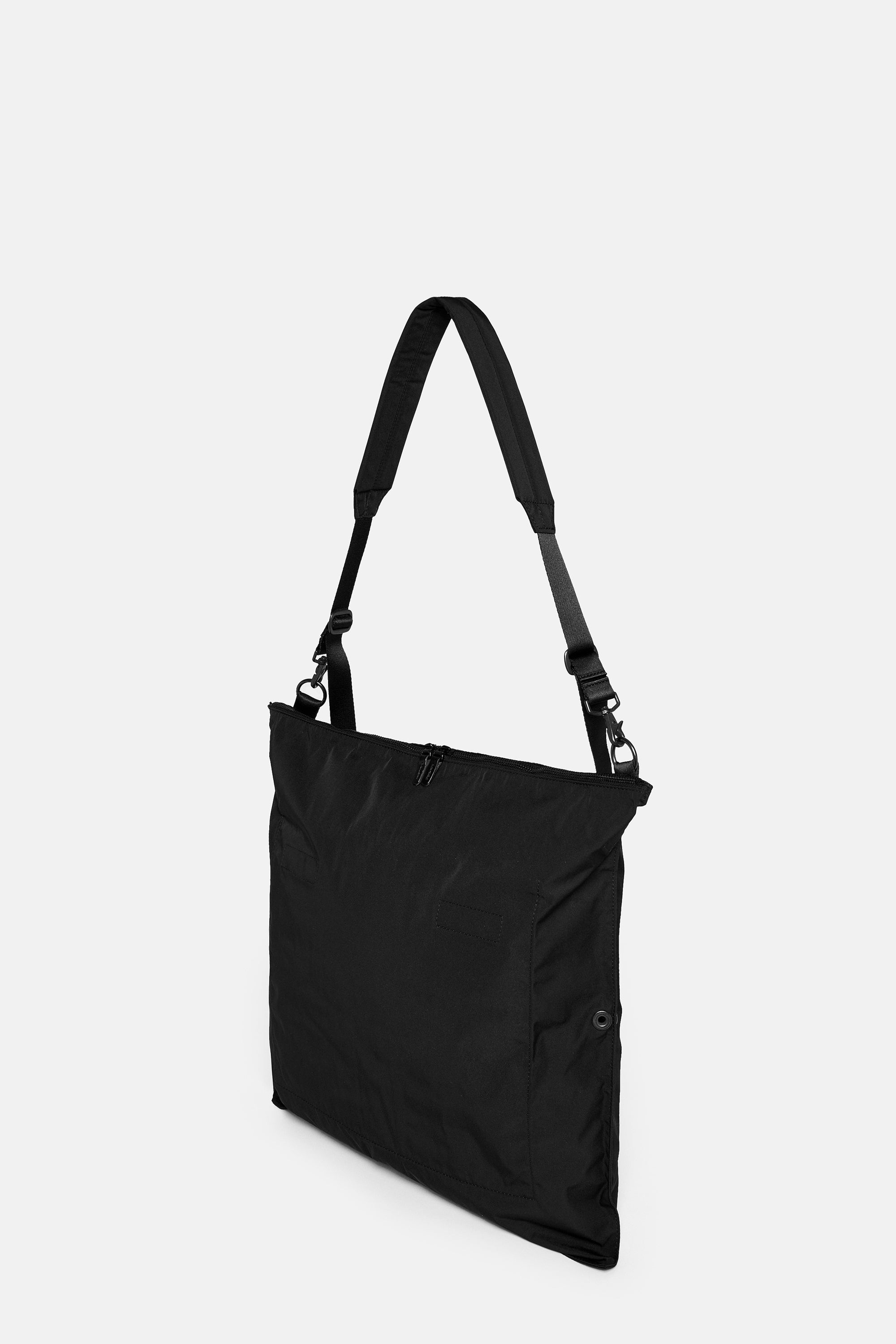 Black Gabardine Flat Shoulder S