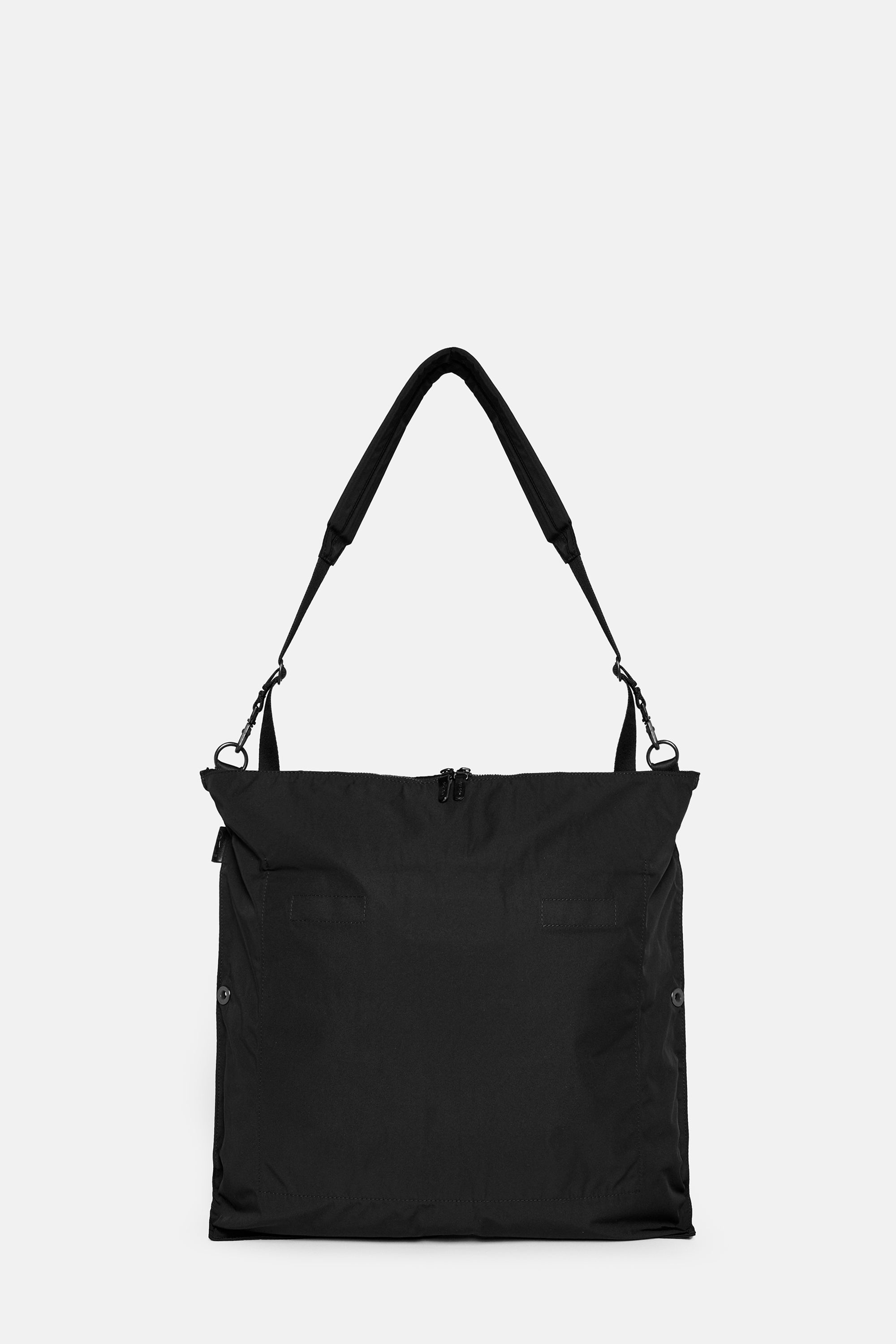 Black Gabardine Flat Shoulder S