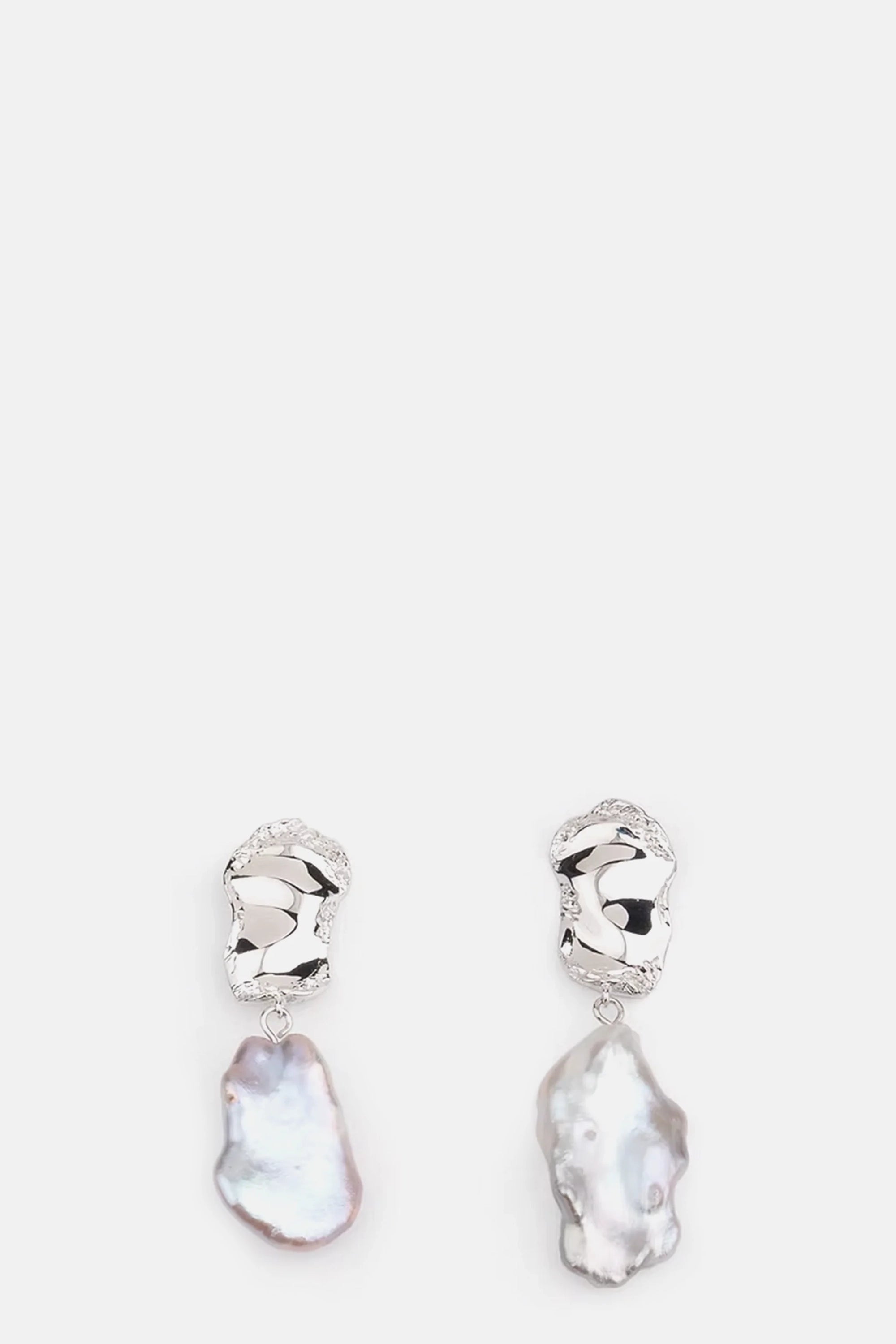 Silver Small Broken Edge Earrings