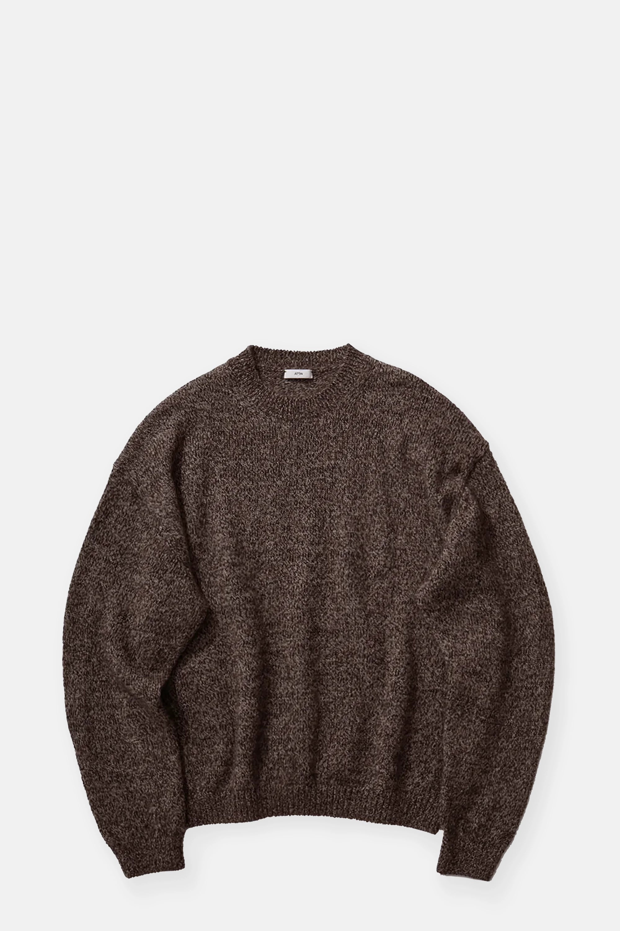 Brown Wool Alpaca Crewneck Sweater
