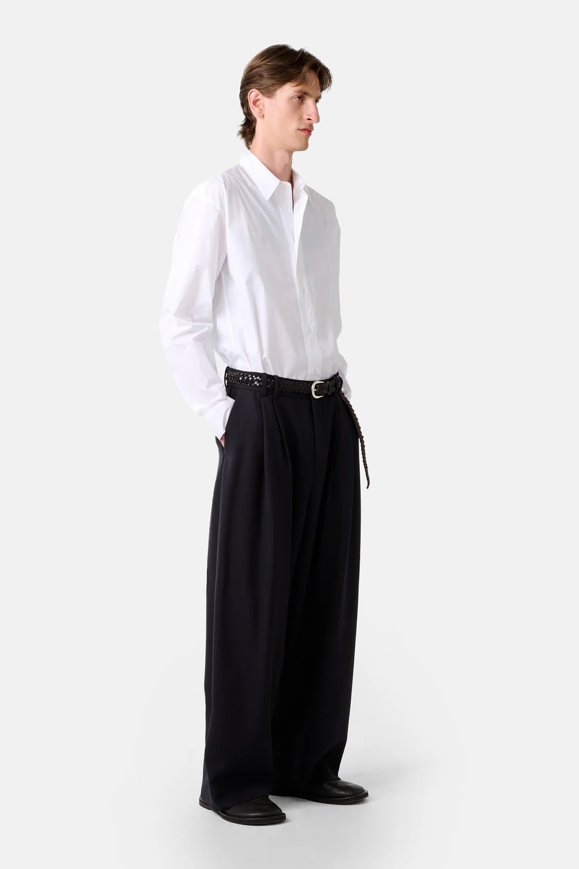 Pewter Line Double Pleat Volume Pant