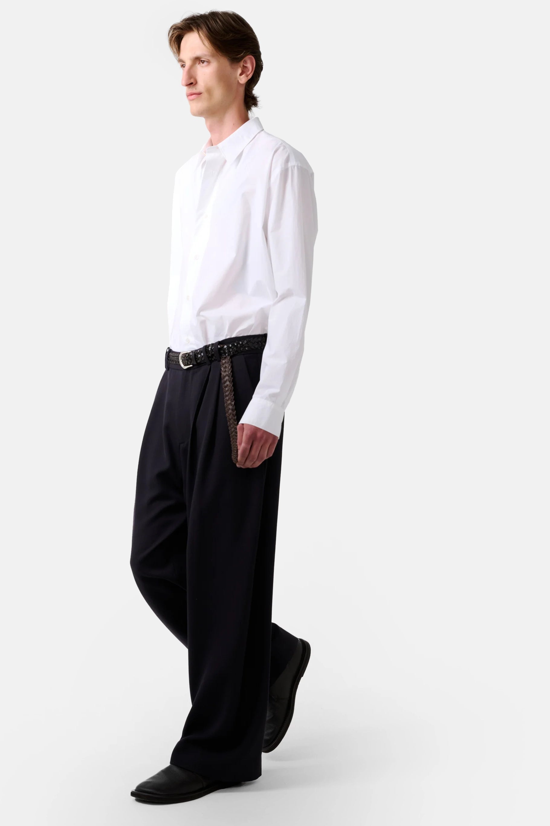 Pewter Line Double Pleat Volume Pant