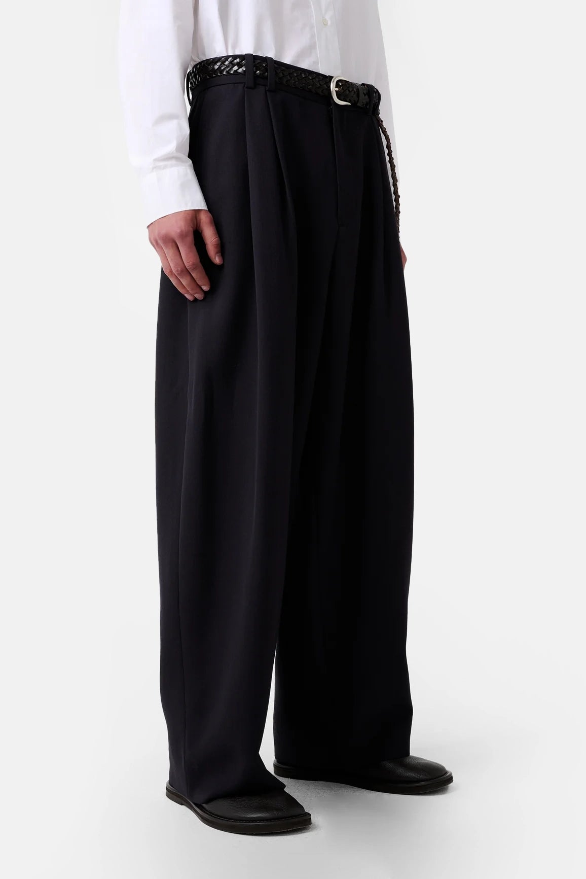Pewter Line Double Pleat Volume Pant
