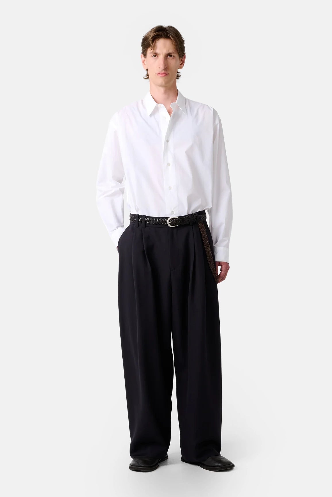 Pewter Line Double Pleat Volume Pant
