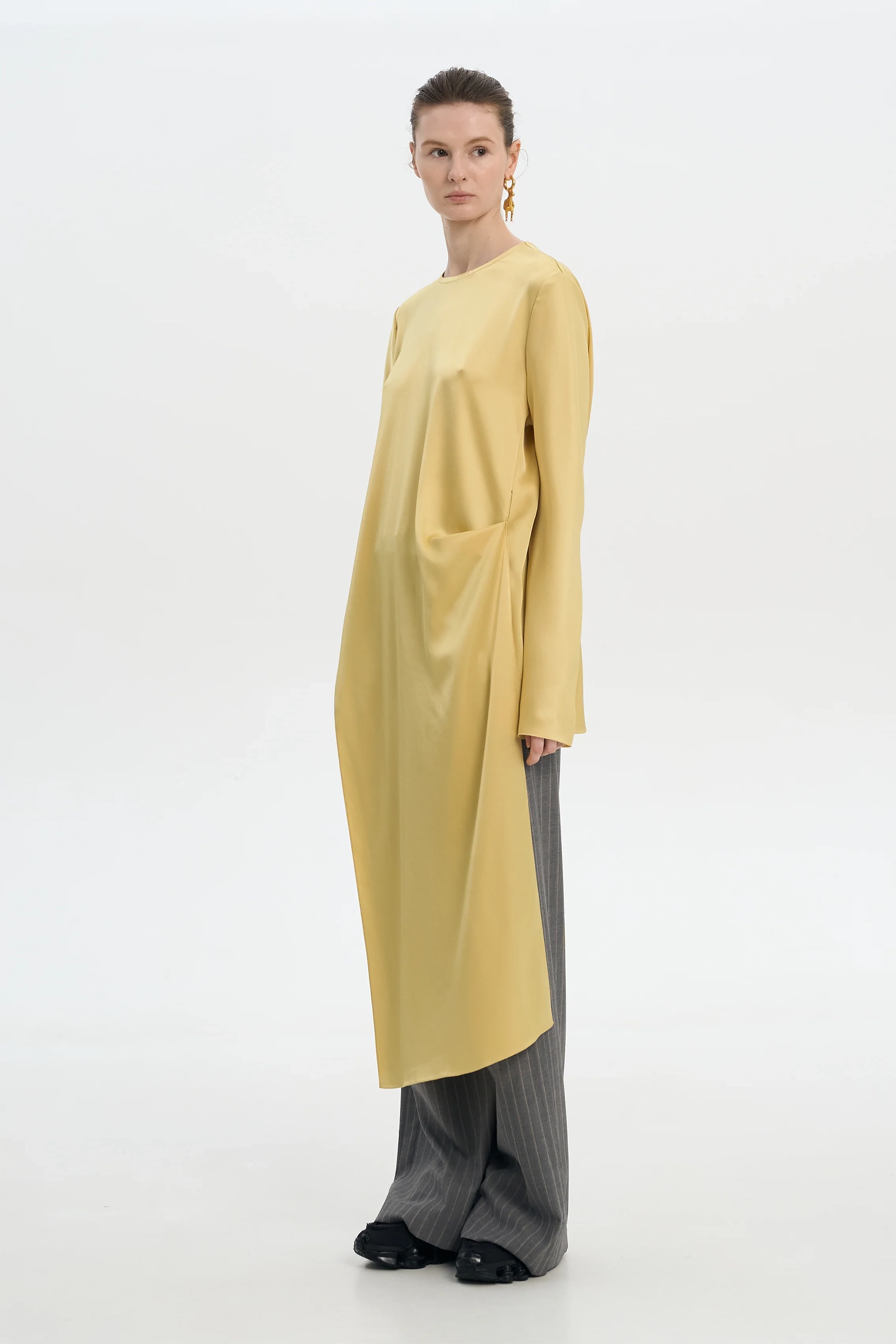 Waist Twisted Satin Blouse