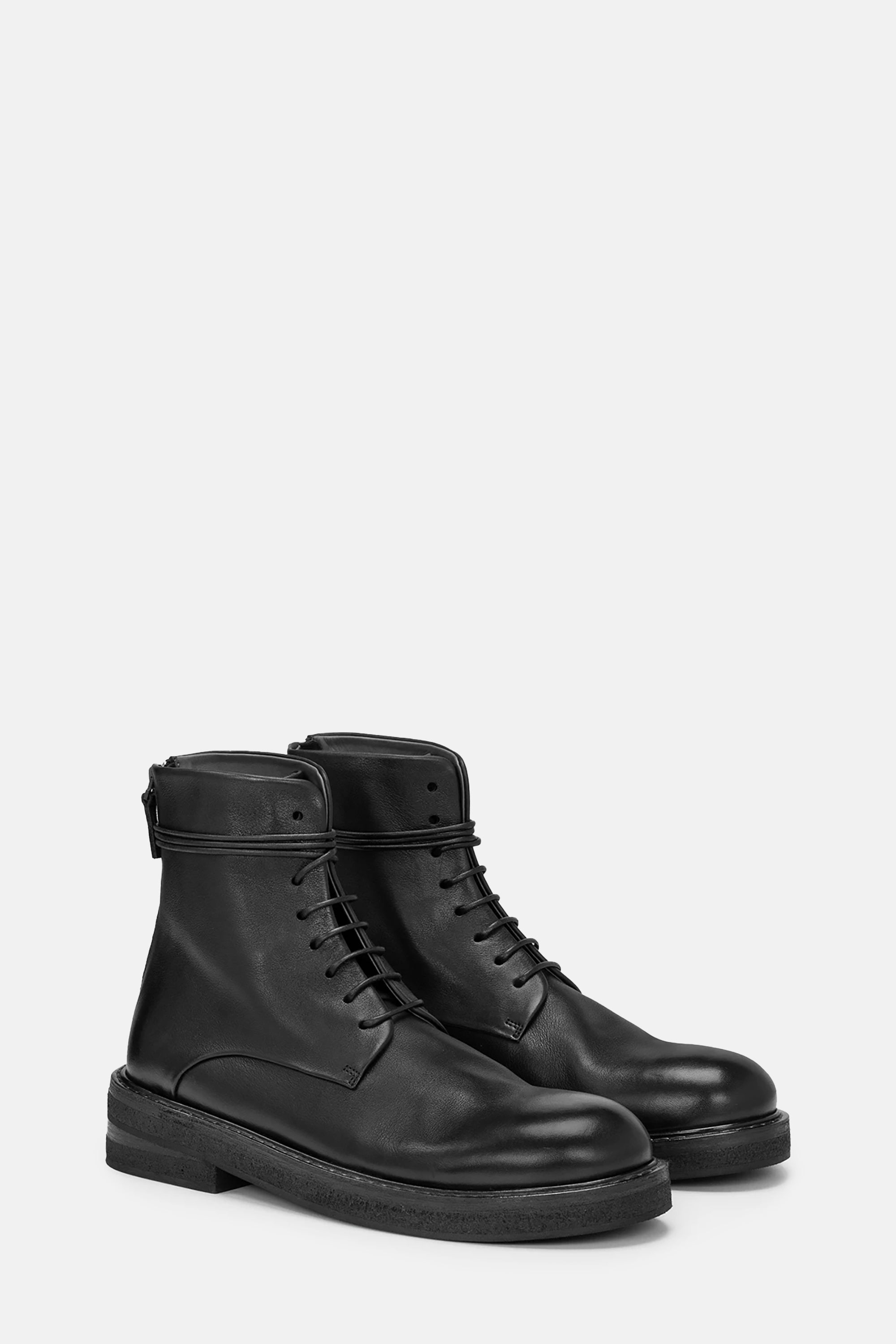Parrucca Black Leather Combat Boots