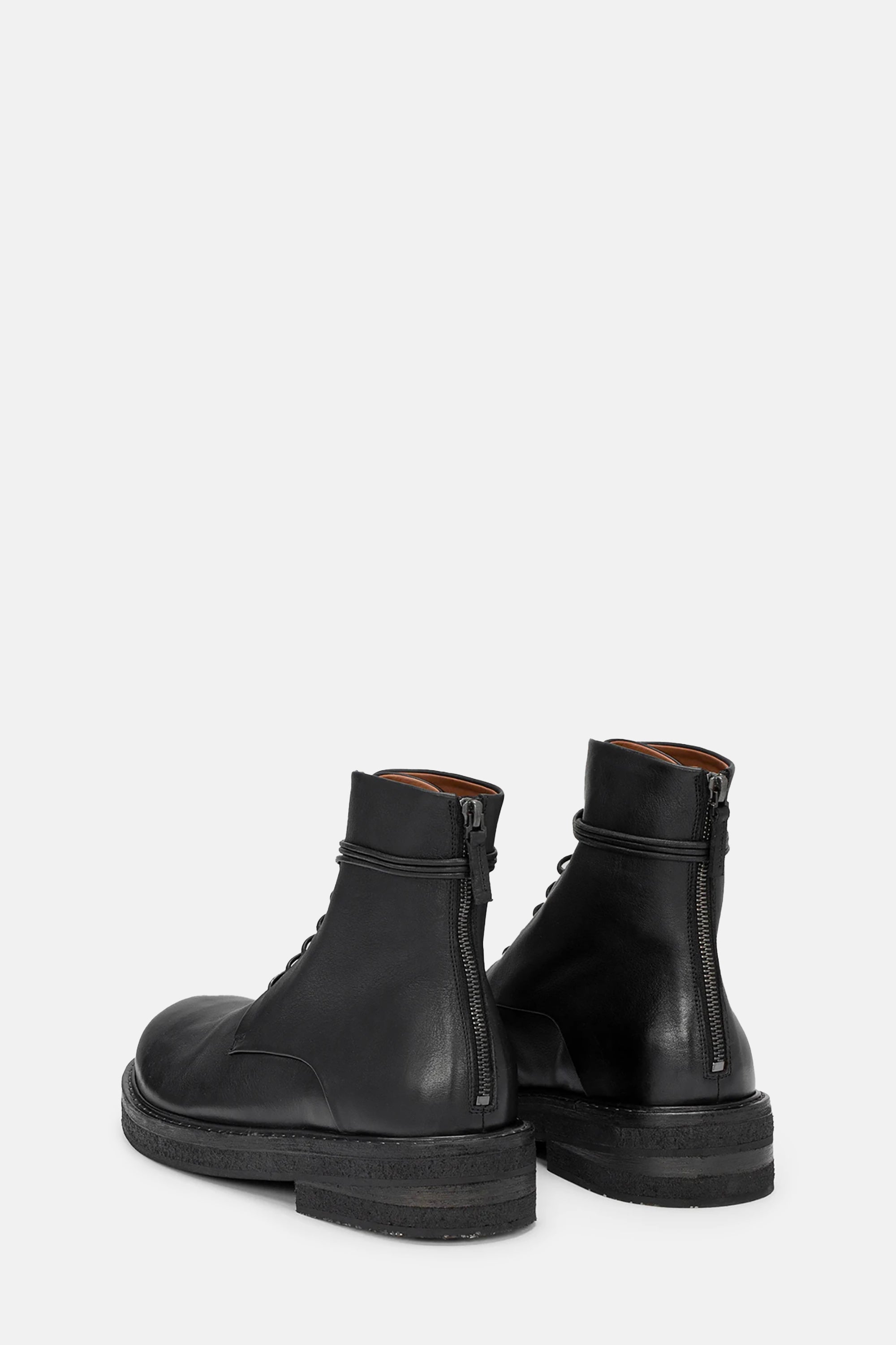 Parrucca Black Leather Combat Boots