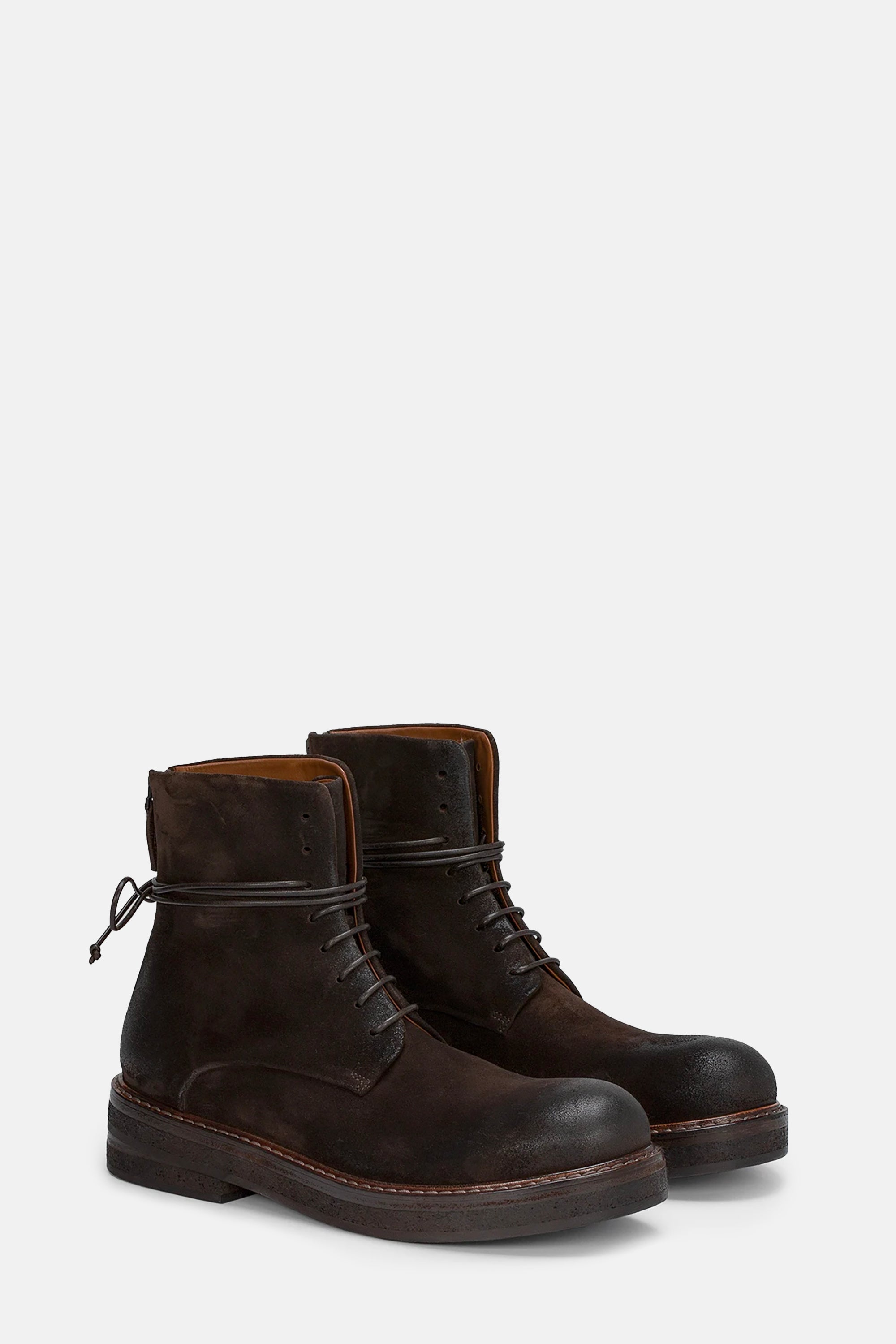 Parrucca Suede Dark Brown Combat Boots