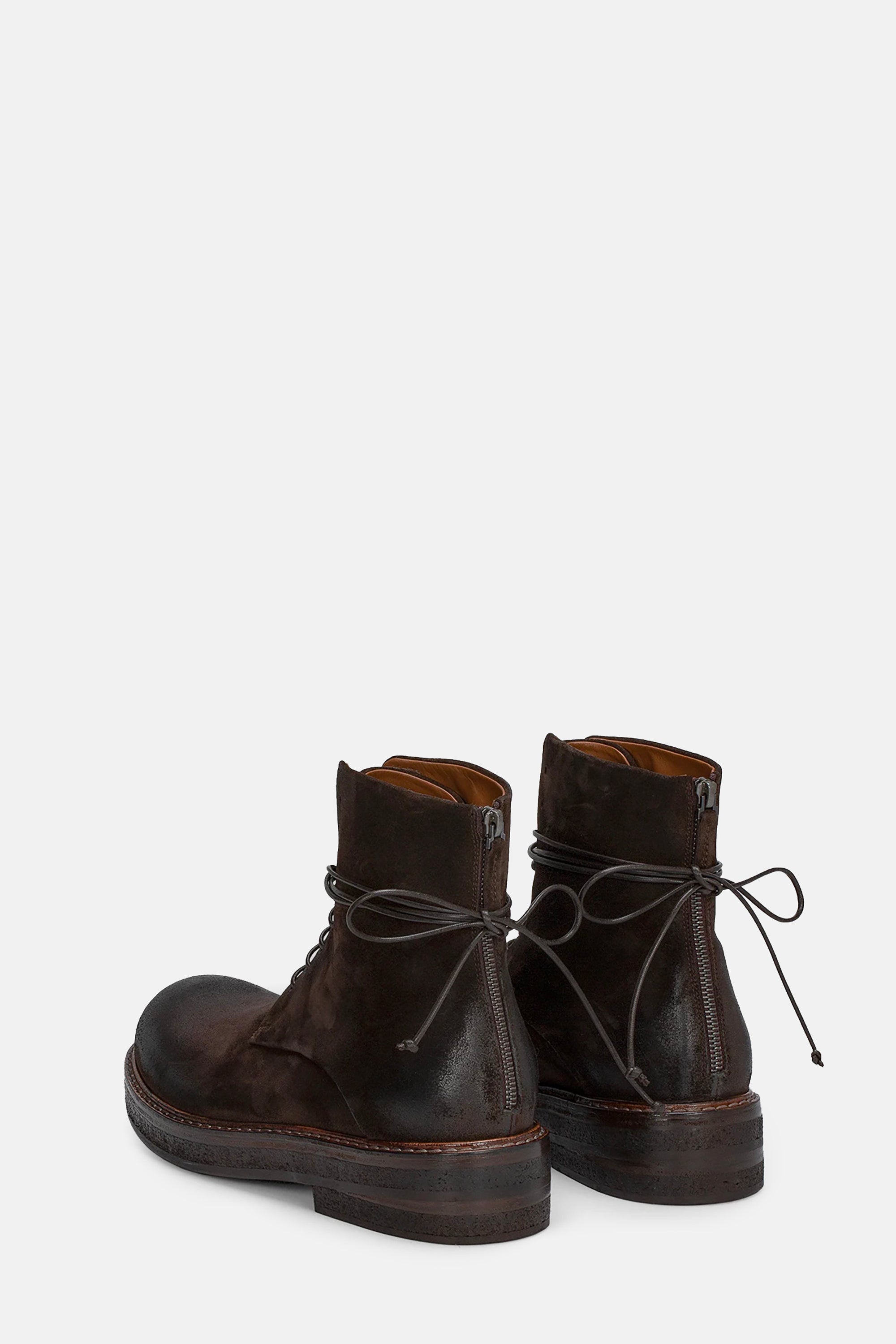 Parrucca Suede Dark Brown Combat Boots