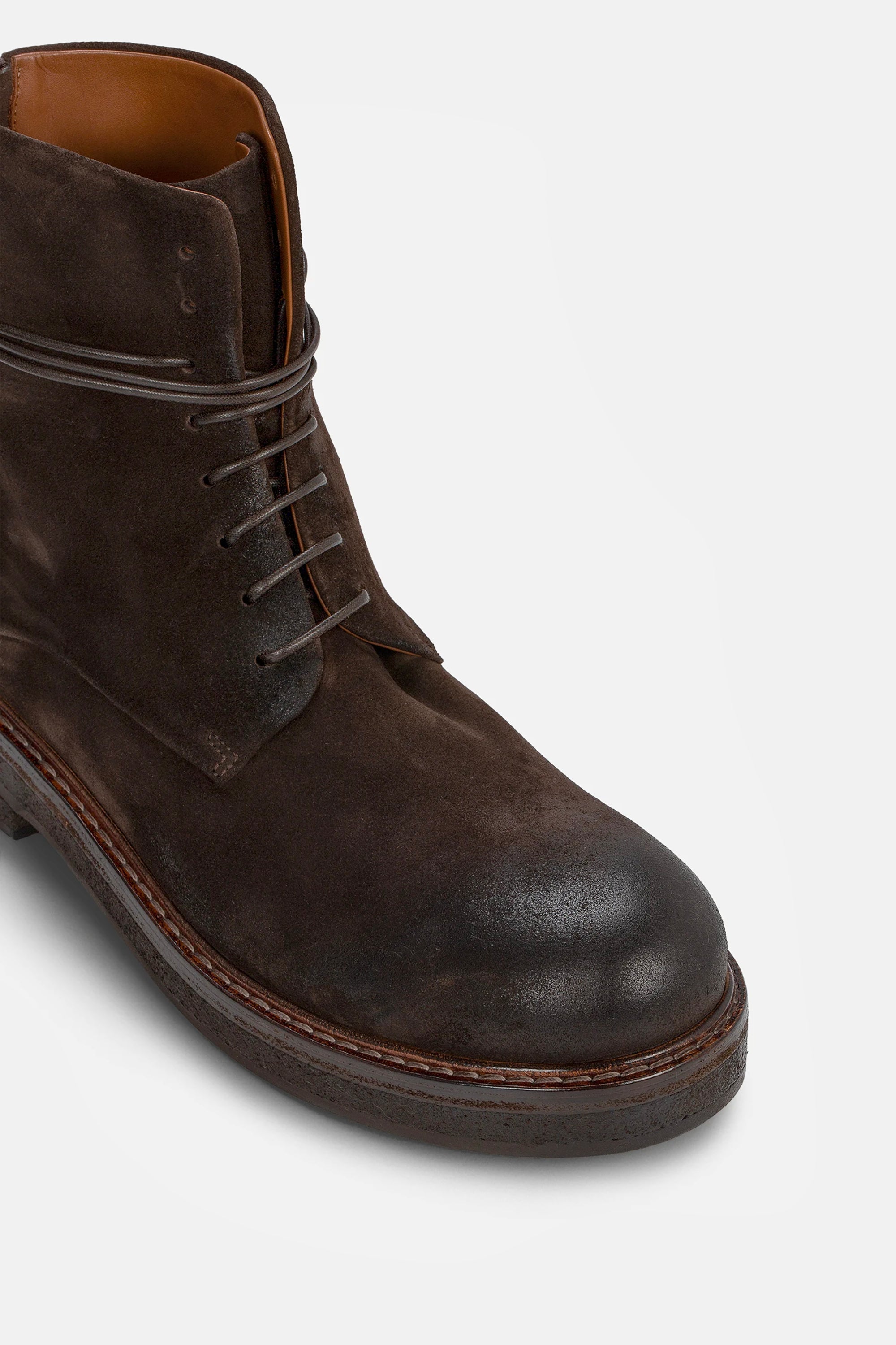 Parrucca Suede Dark Brown Combat Boots