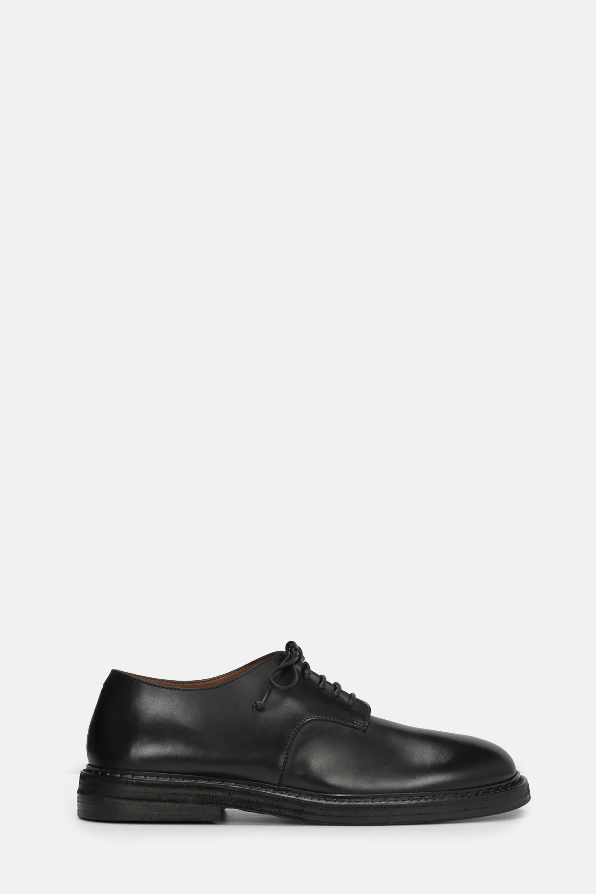Nasello Black Leather Derby Shoes