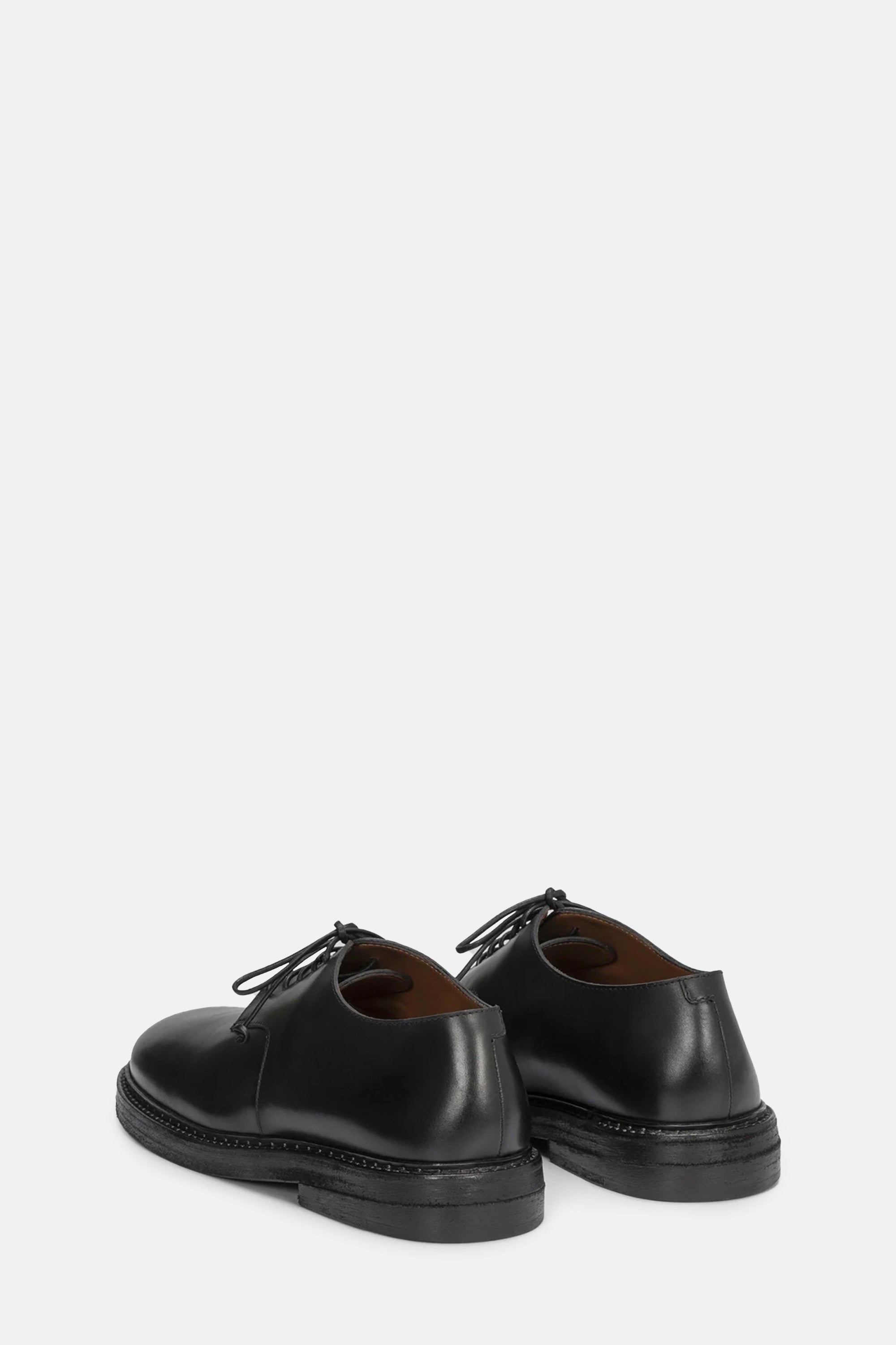 Nasello Black Leather Derby Shoes