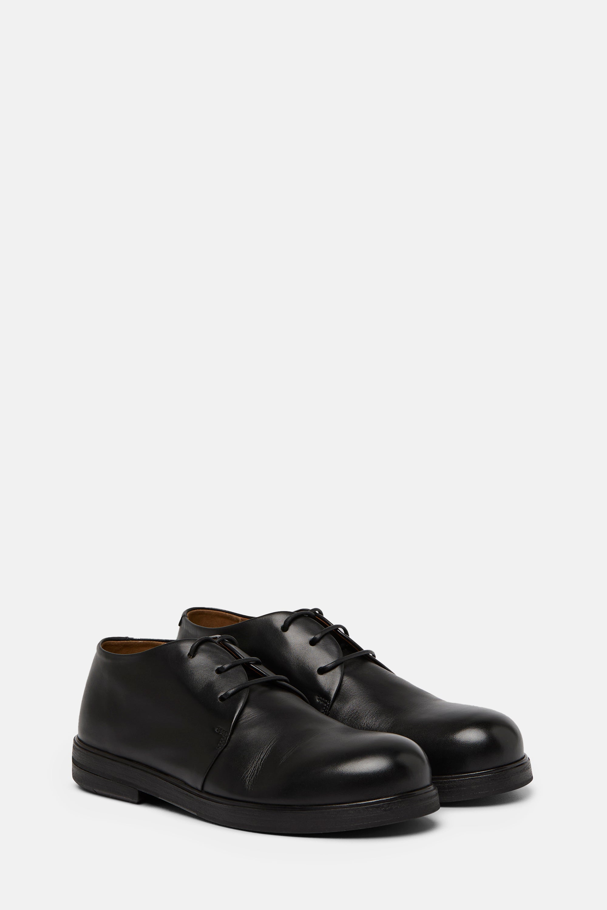 Zucca Zeppa Black Leather Derby Shoes