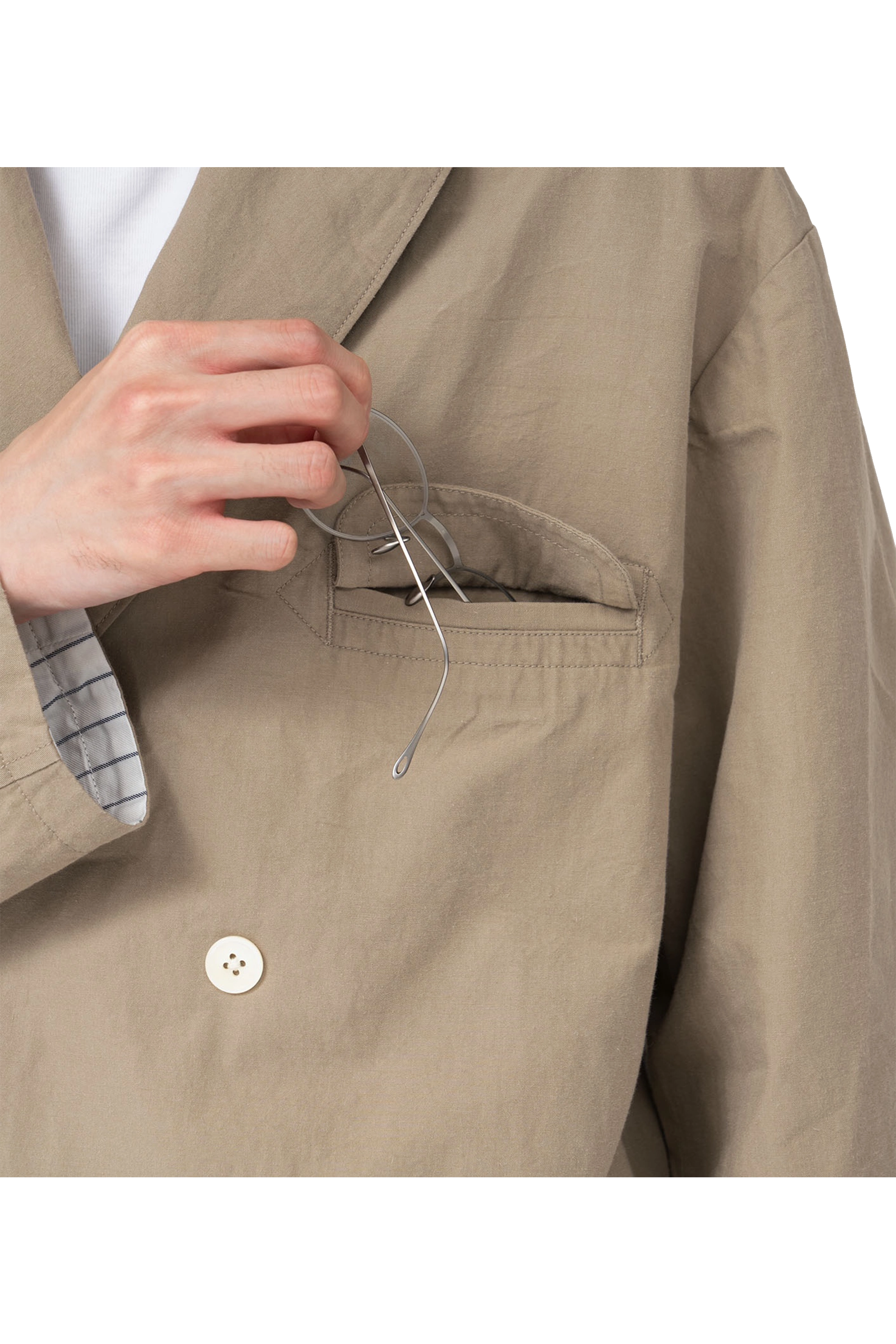 Beige Double Breasted Club Jacket