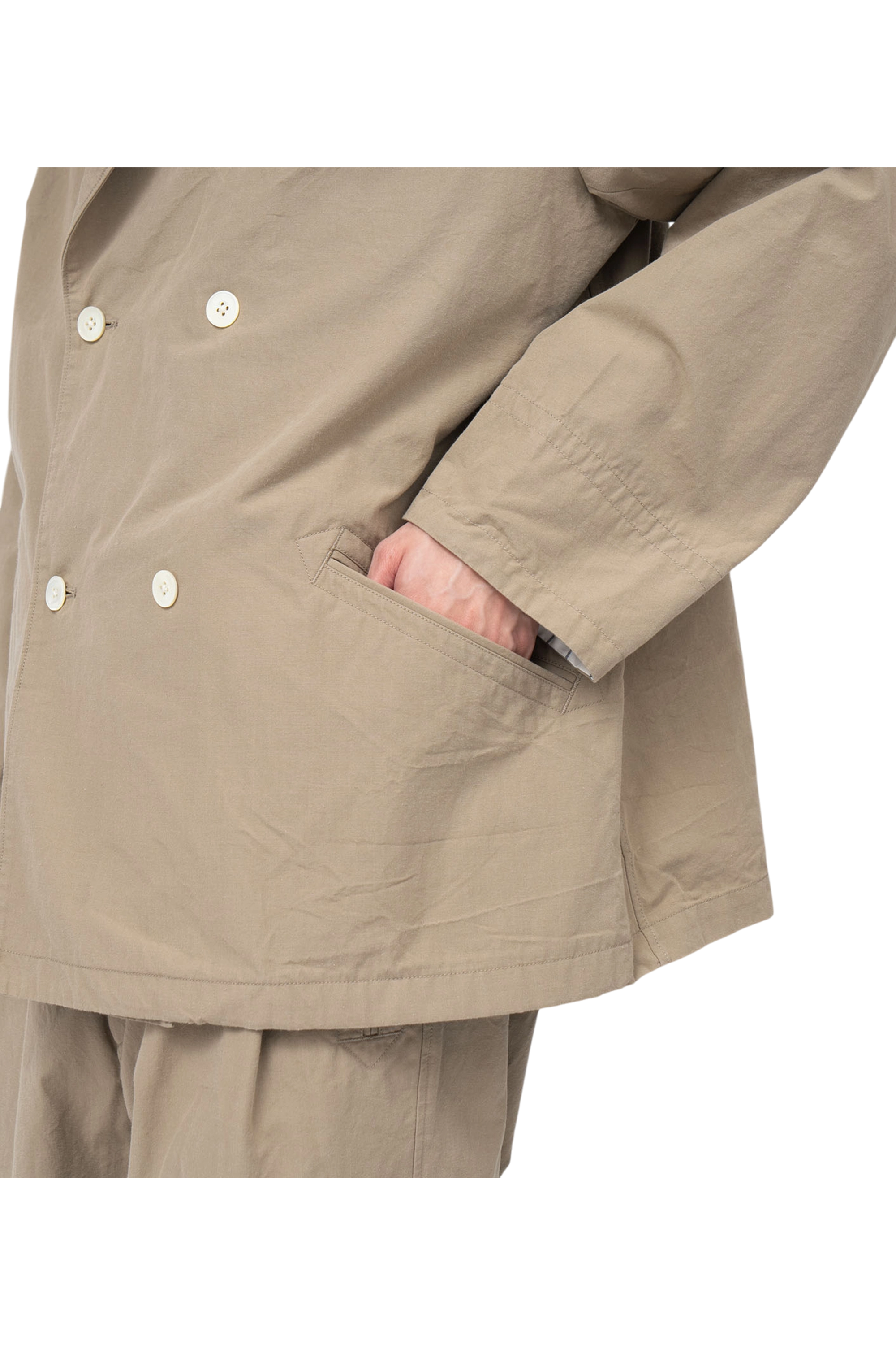Beige Double Breasted Club Jacket