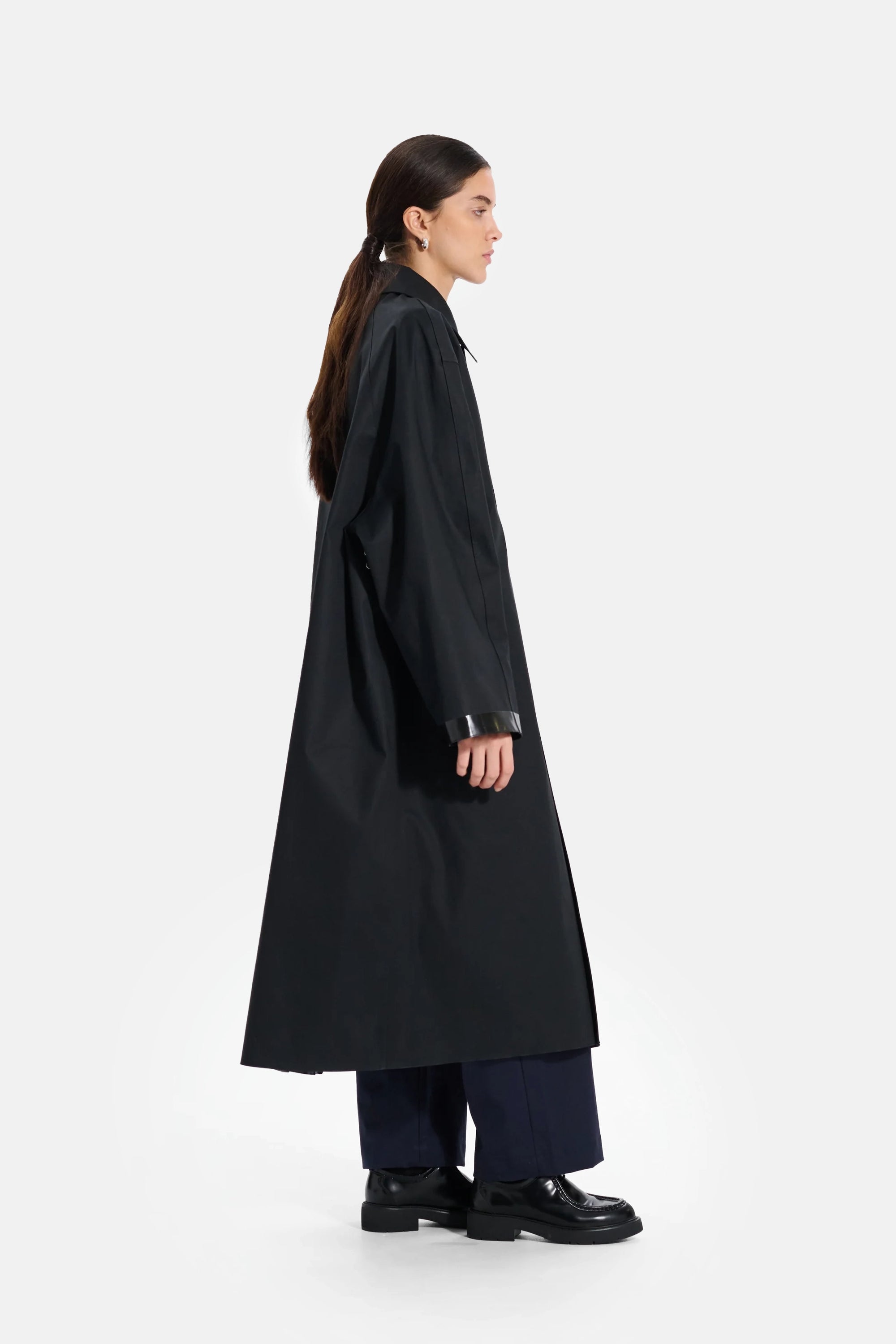 Black Ettrick Rubberised Long Coat
