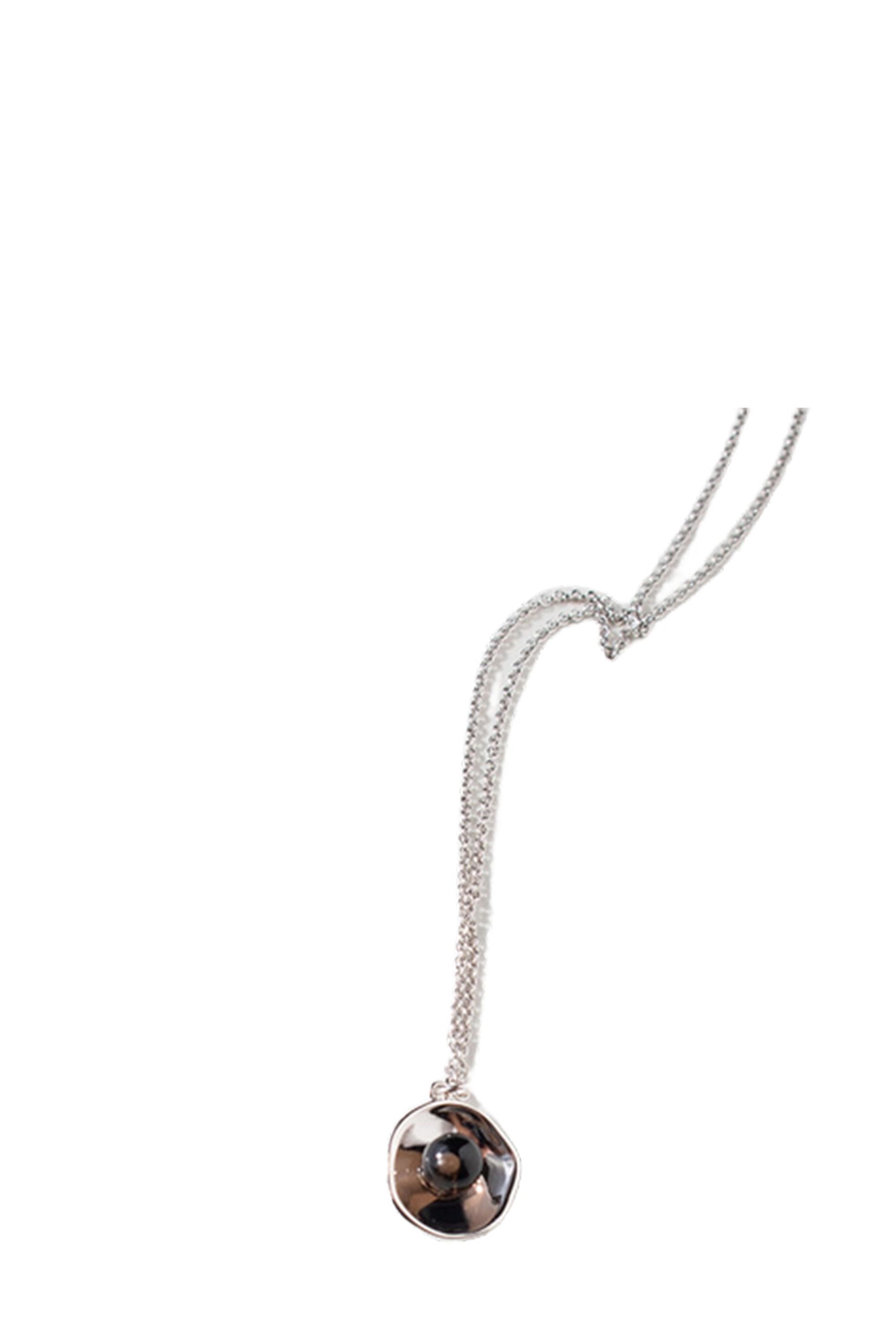 Rhodium Sm. Quartz Open Bubble Necklace