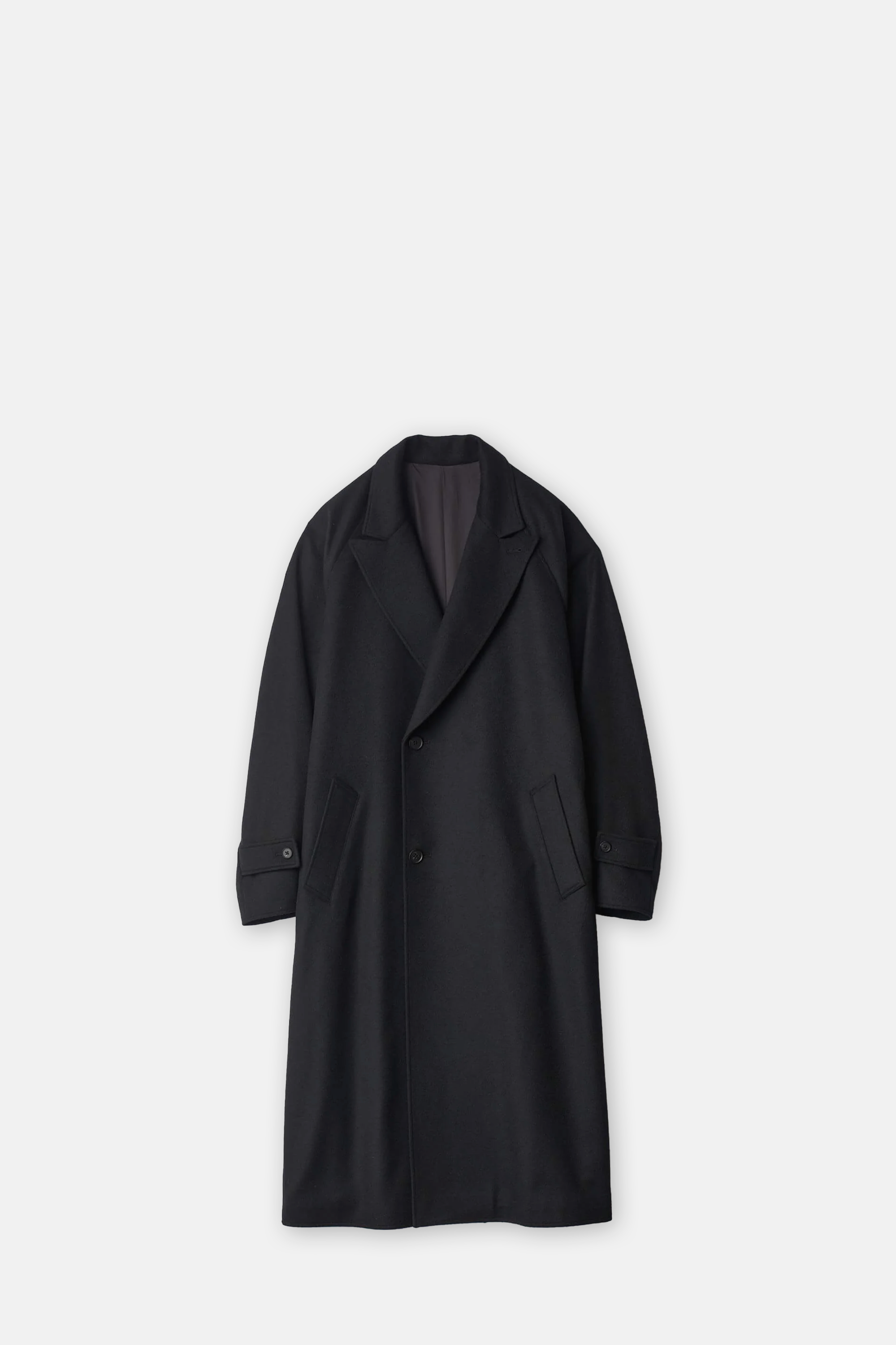 Black Oversized Peak Lapel Coat
