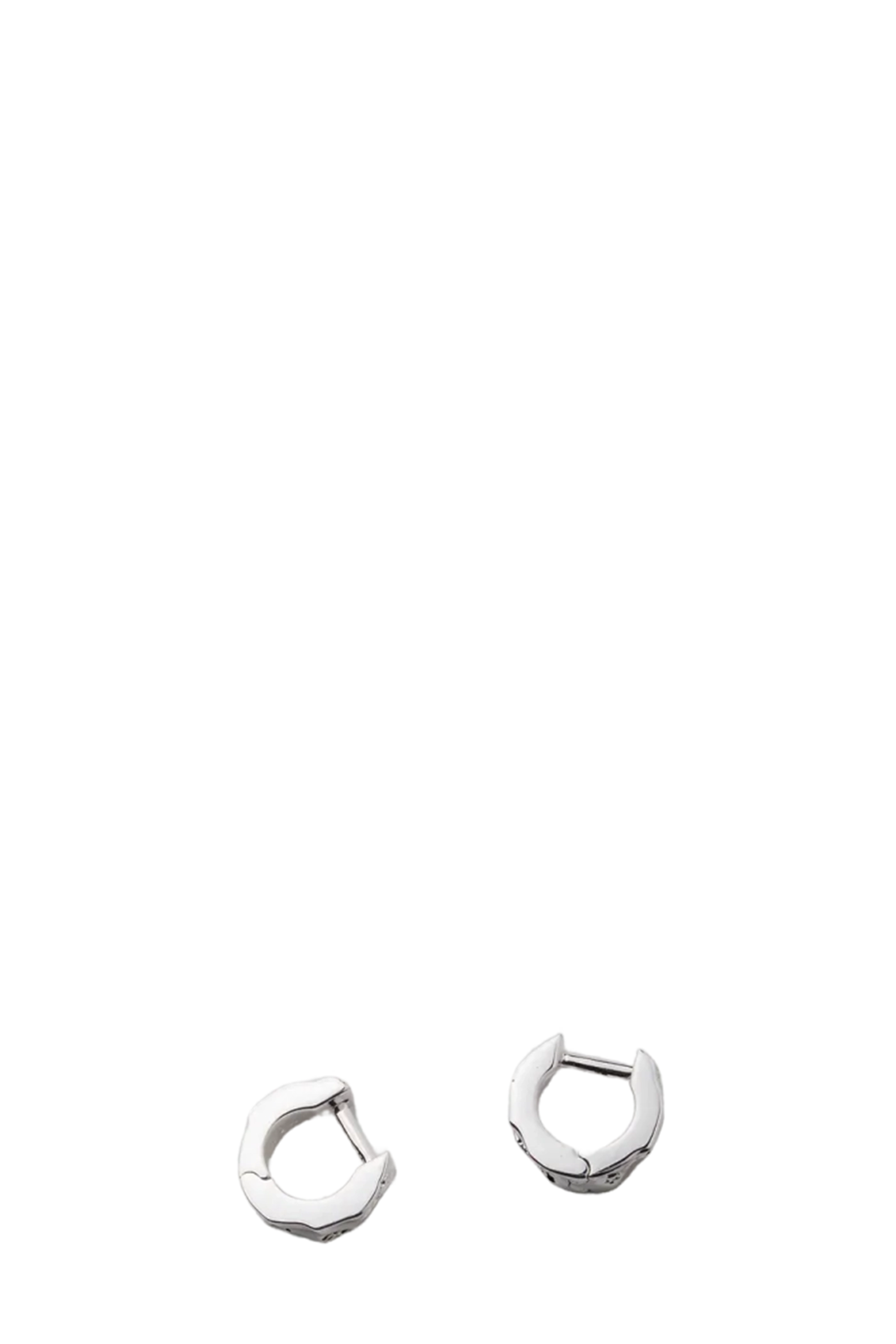 Rhodium Broken Edge Wave Hoop