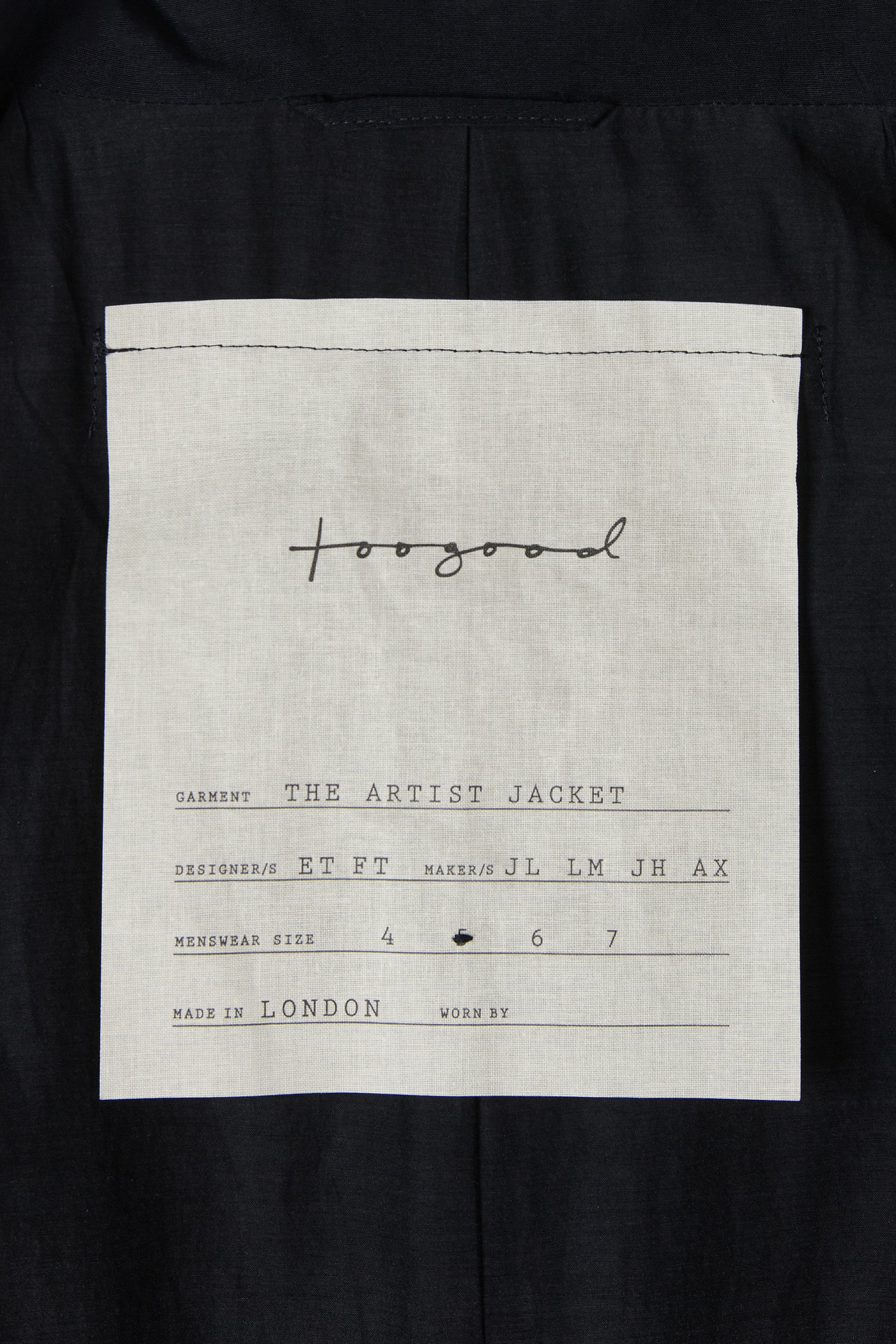 The Artist Jacket Structured Cotton Ink