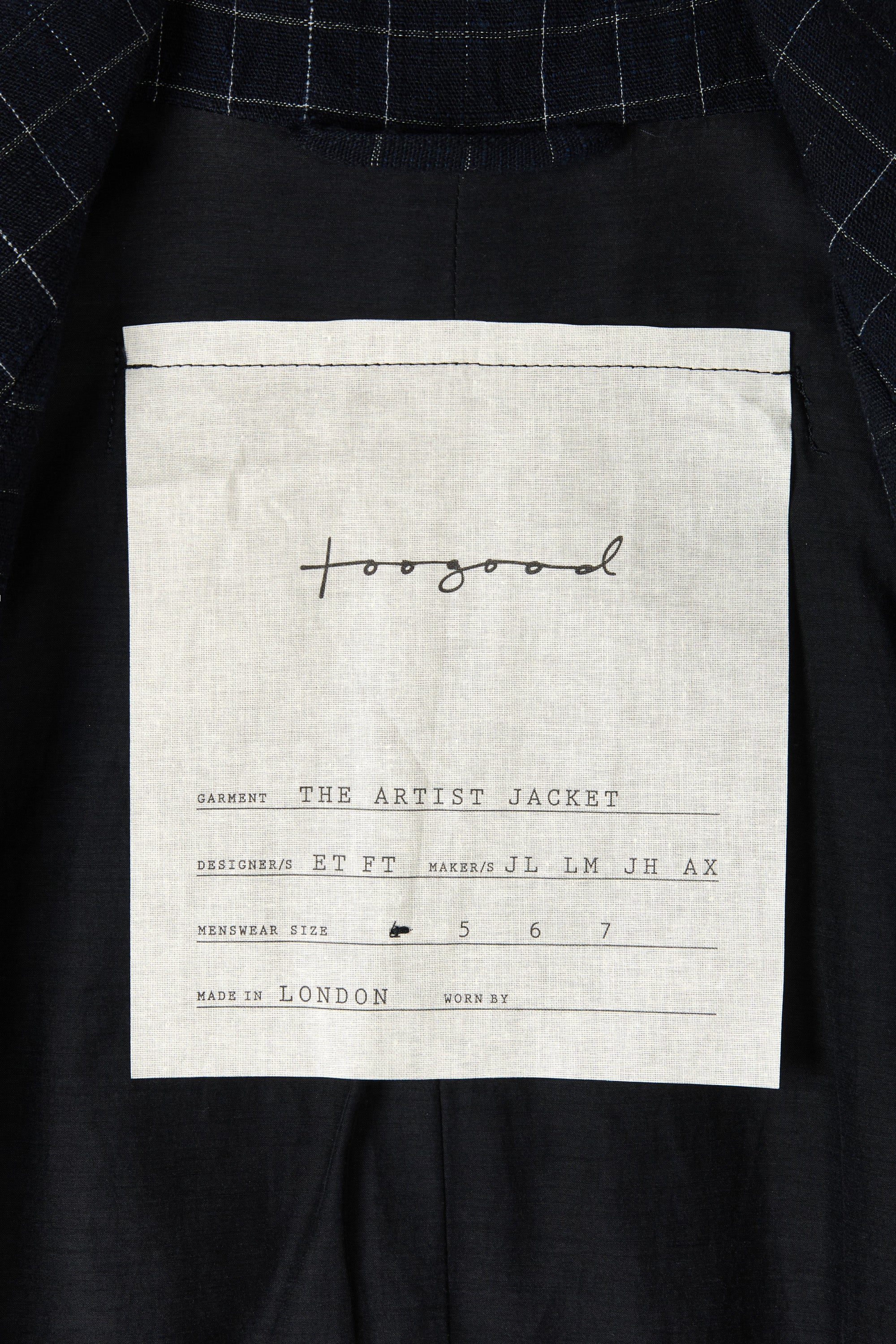 The Artist Jacket Crumpled Check Ink