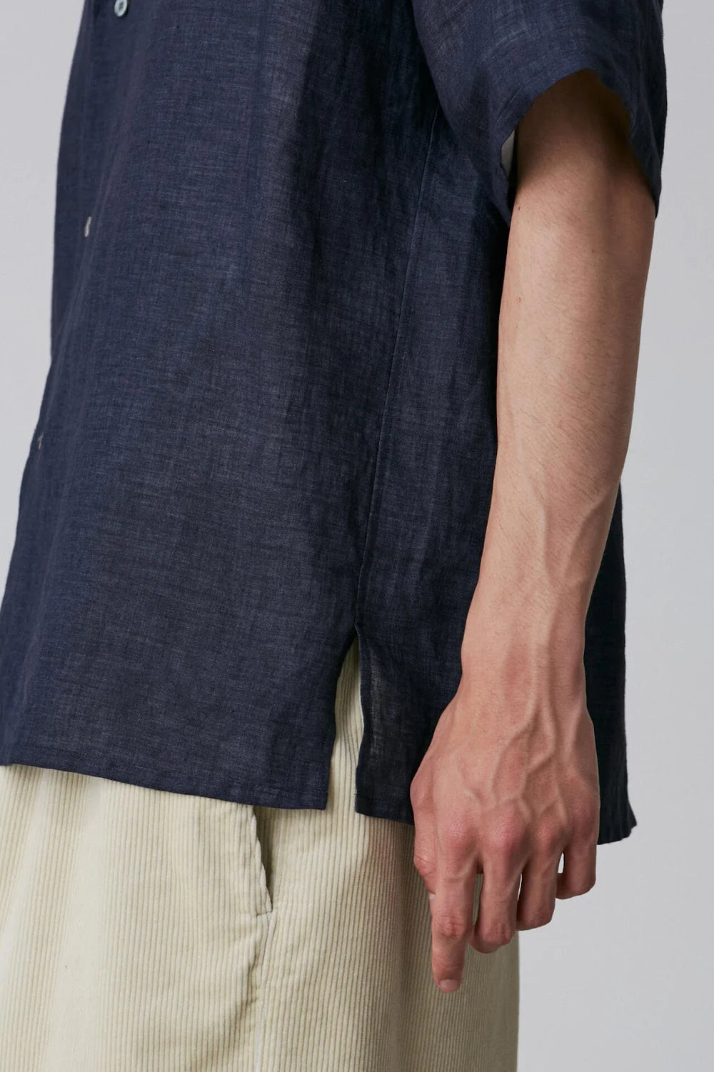 Navy Linen Poplin Shirt