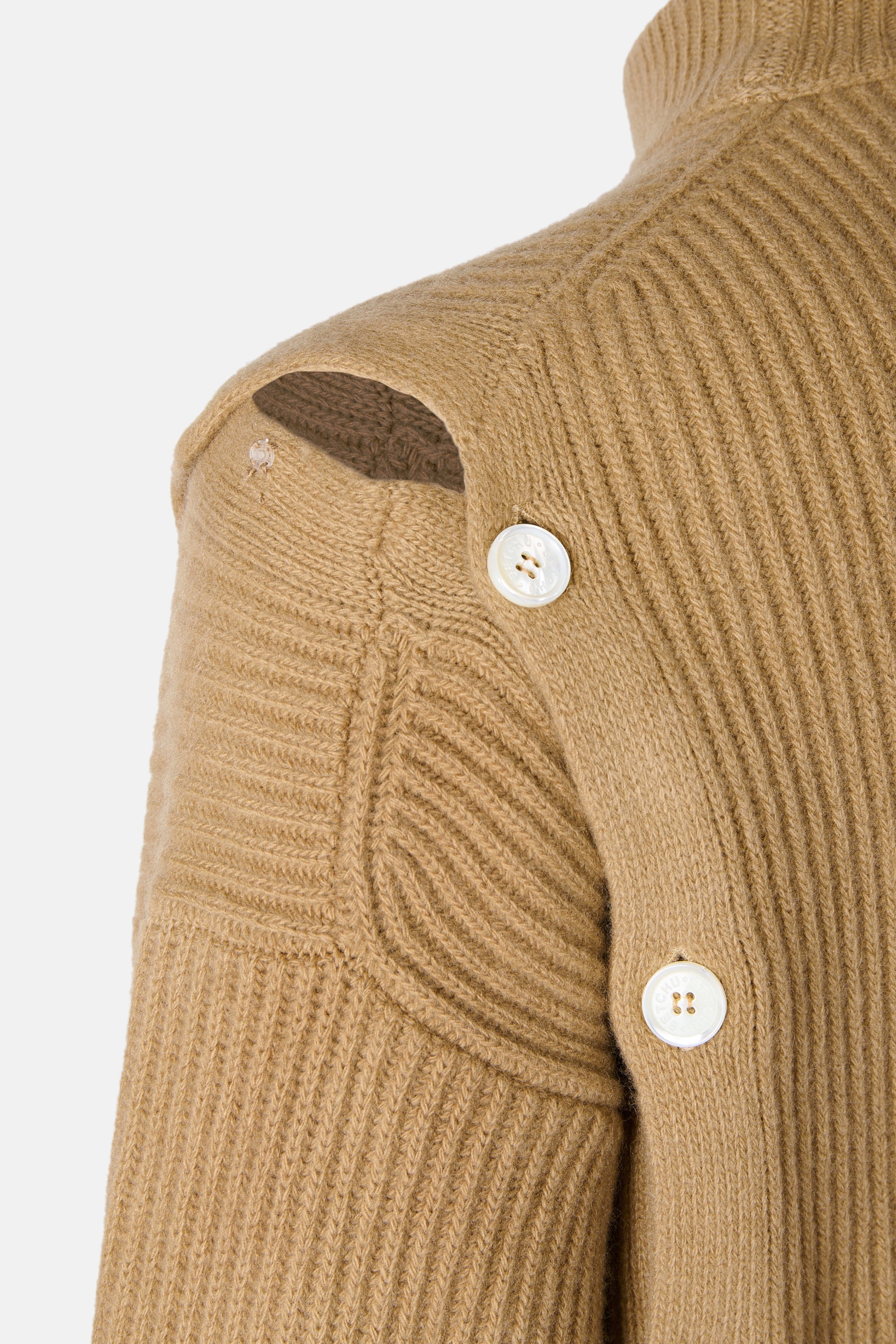 Beige Button Jumper