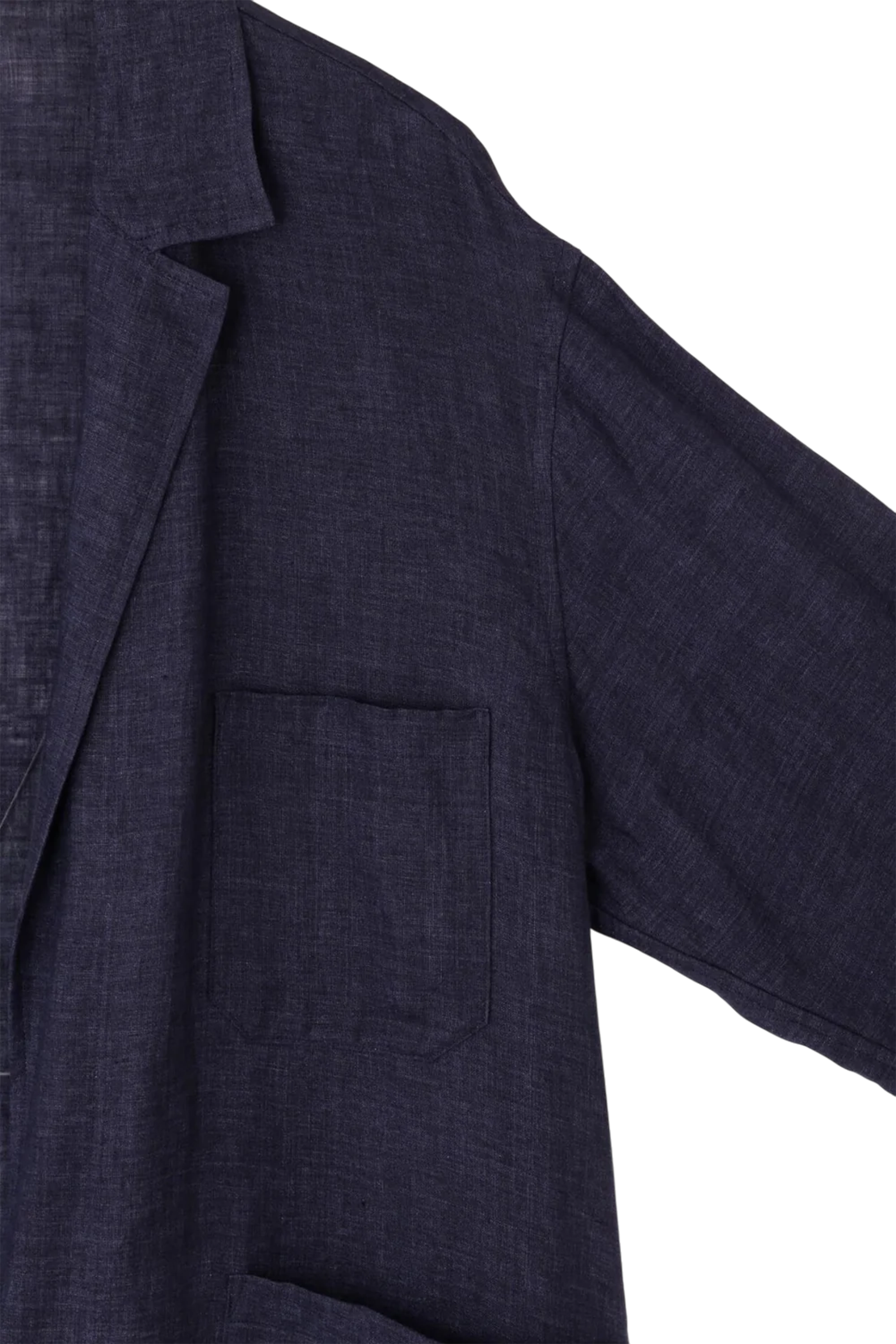 Navy Linen Poplin Jacket